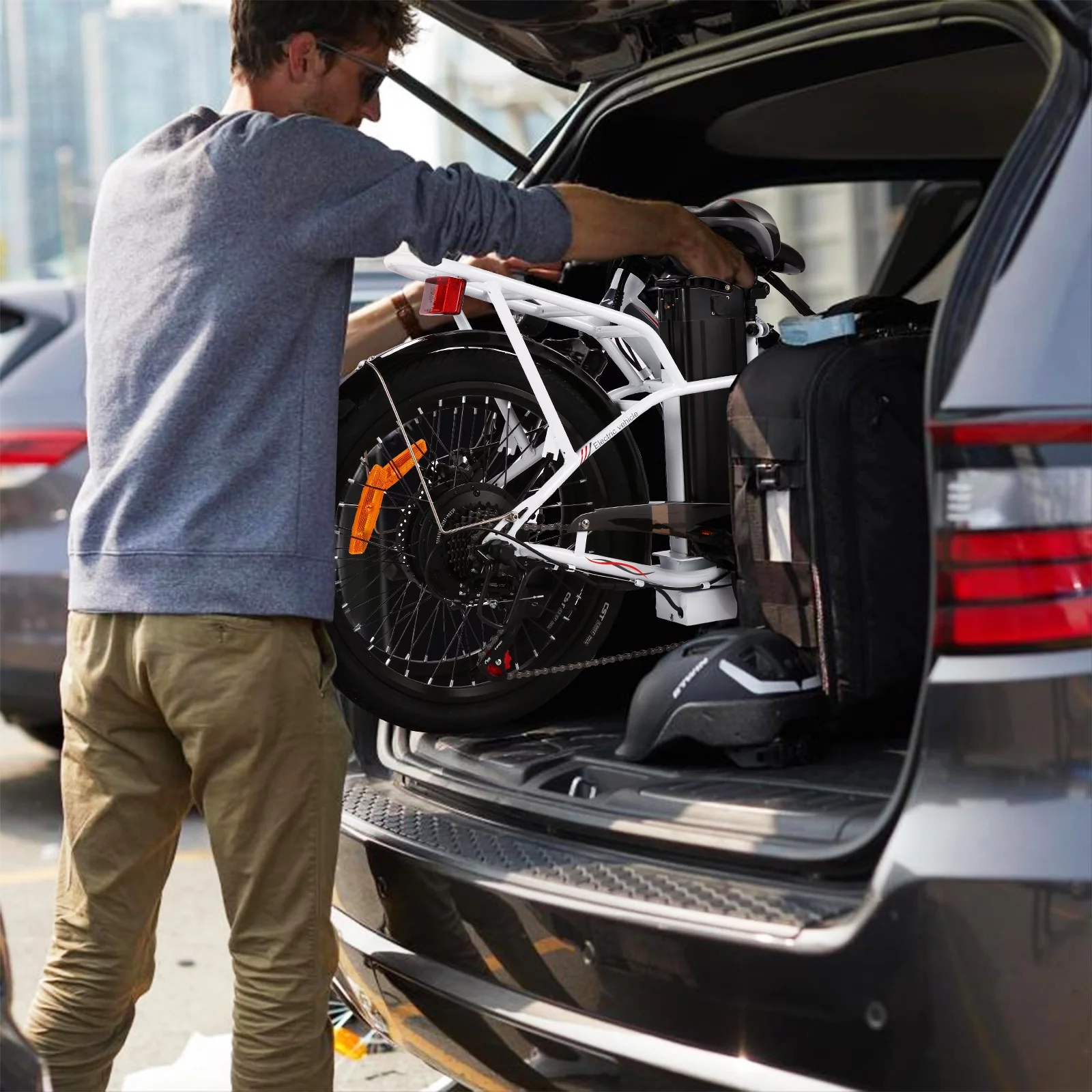 Elifine 500W Folding Electric Bike for Adults, 20