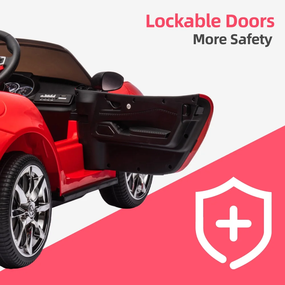 12V Ride On Powered Wheels Car Mazda Licensed MX-5 Electric Car for Kids w/ Parental Remote Control LED Lights Bluetooth Music - Womvr