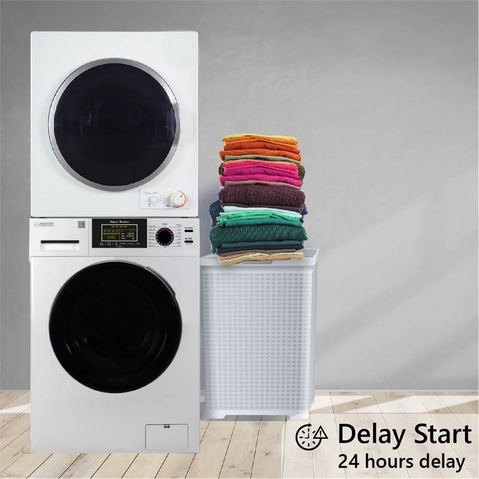 Equator Digital Touch Apartment 110V Set 18lbs Washer+Vented 3.5cf Auto/Time Dry - Womvr