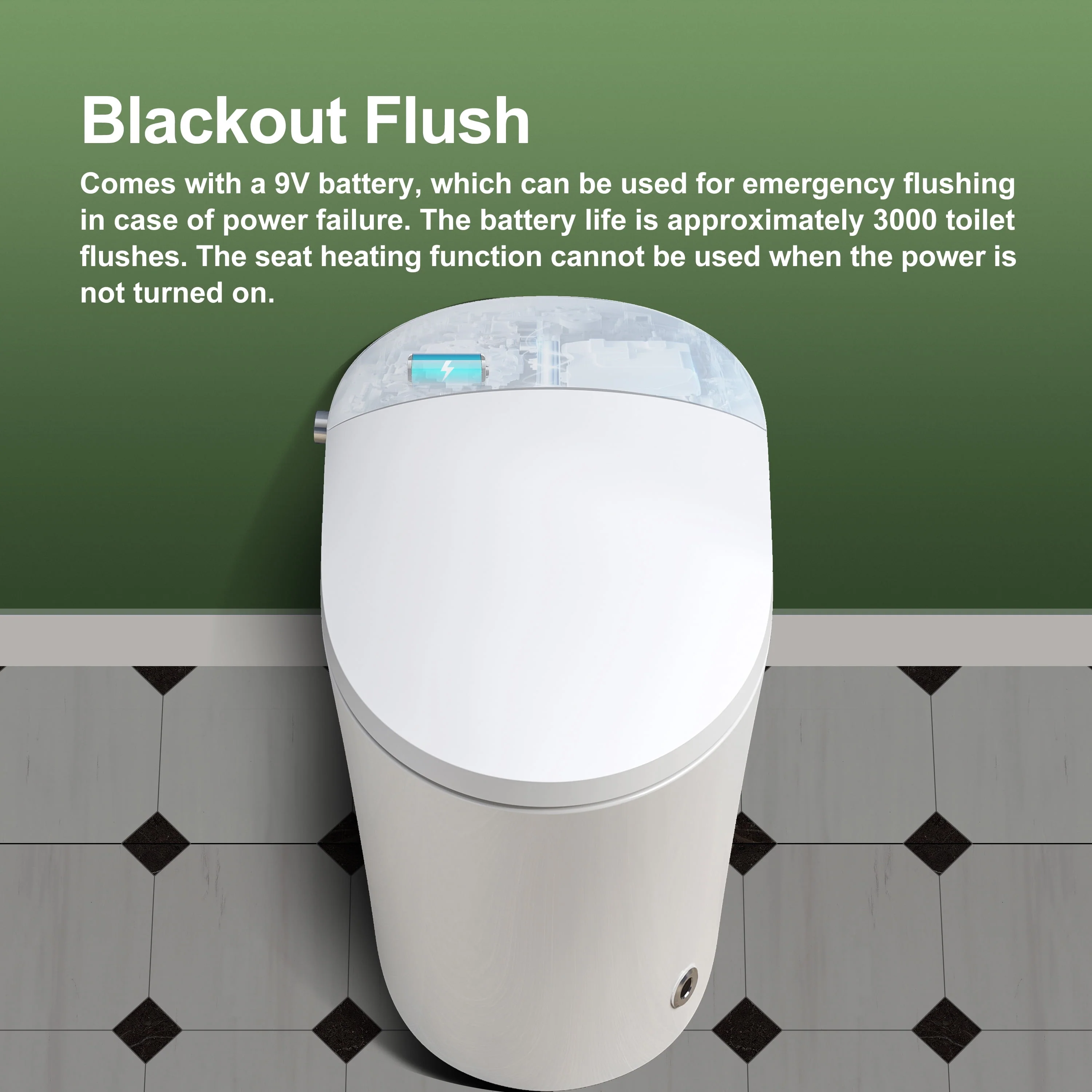 Horow Smart Toilet with Heated Seat, Automatic Power Flush Tankless,Ceramic One Piece Toilets for Bathroom - Womvr