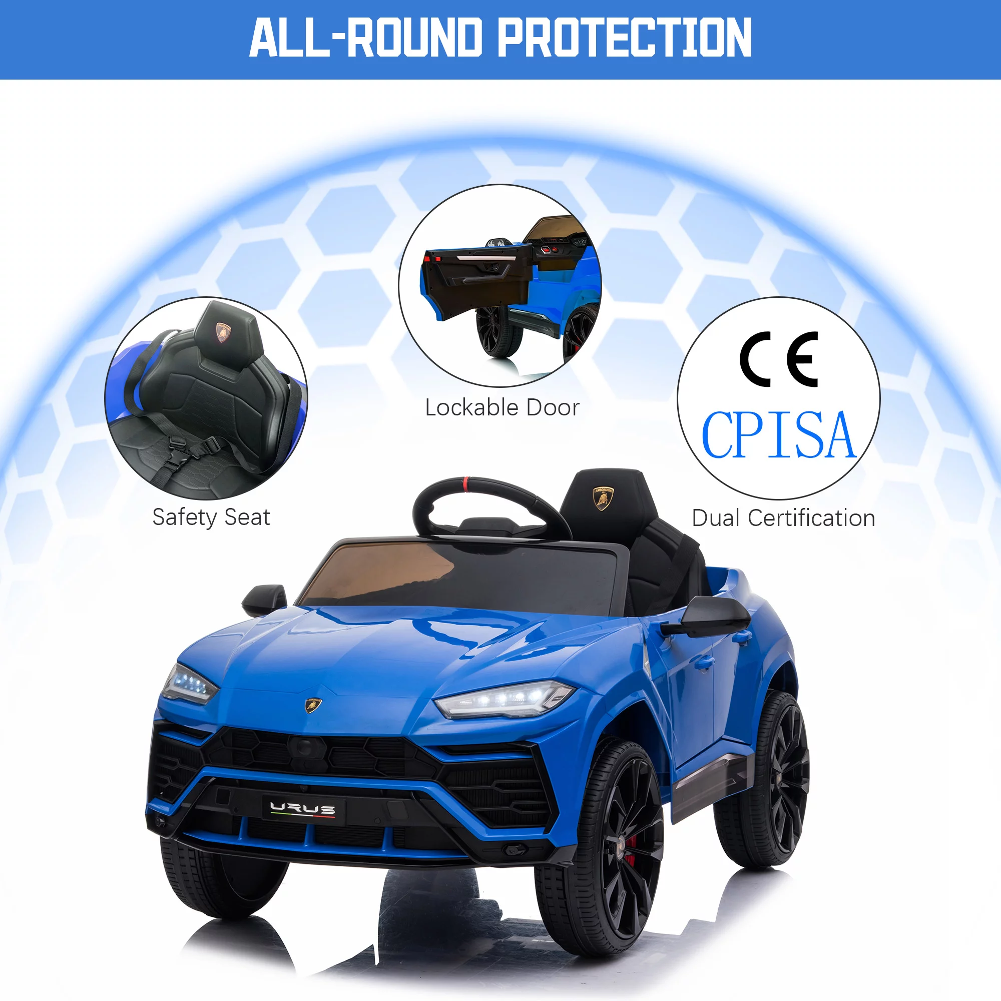 Seizeen 12V Kids Ride On Cars Battery Powered, Lamborghini Ride on Toy w/ Remote Control, 3 Speeds, Music Player, Ride On Cars for Kids As Best Gift for Girls Boys, Pink - Womvr