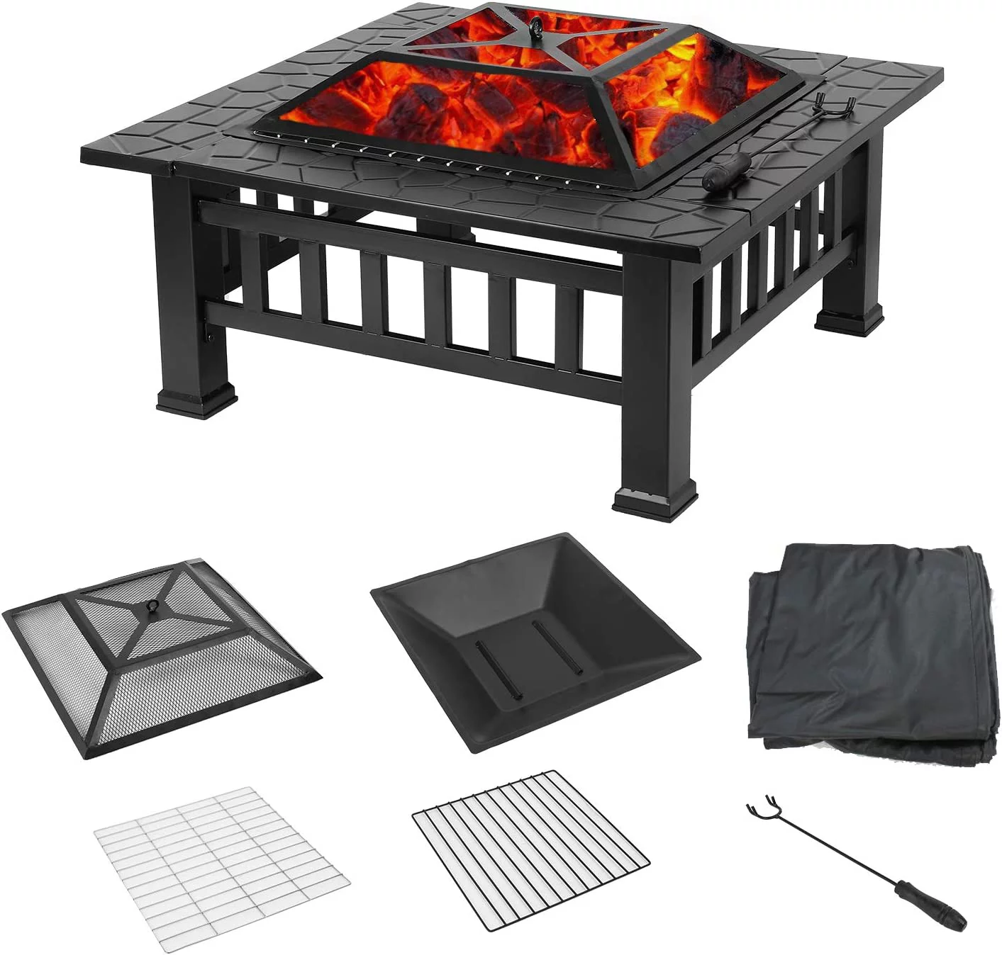 Arlopu Metal Fire Pits for Outside, 32