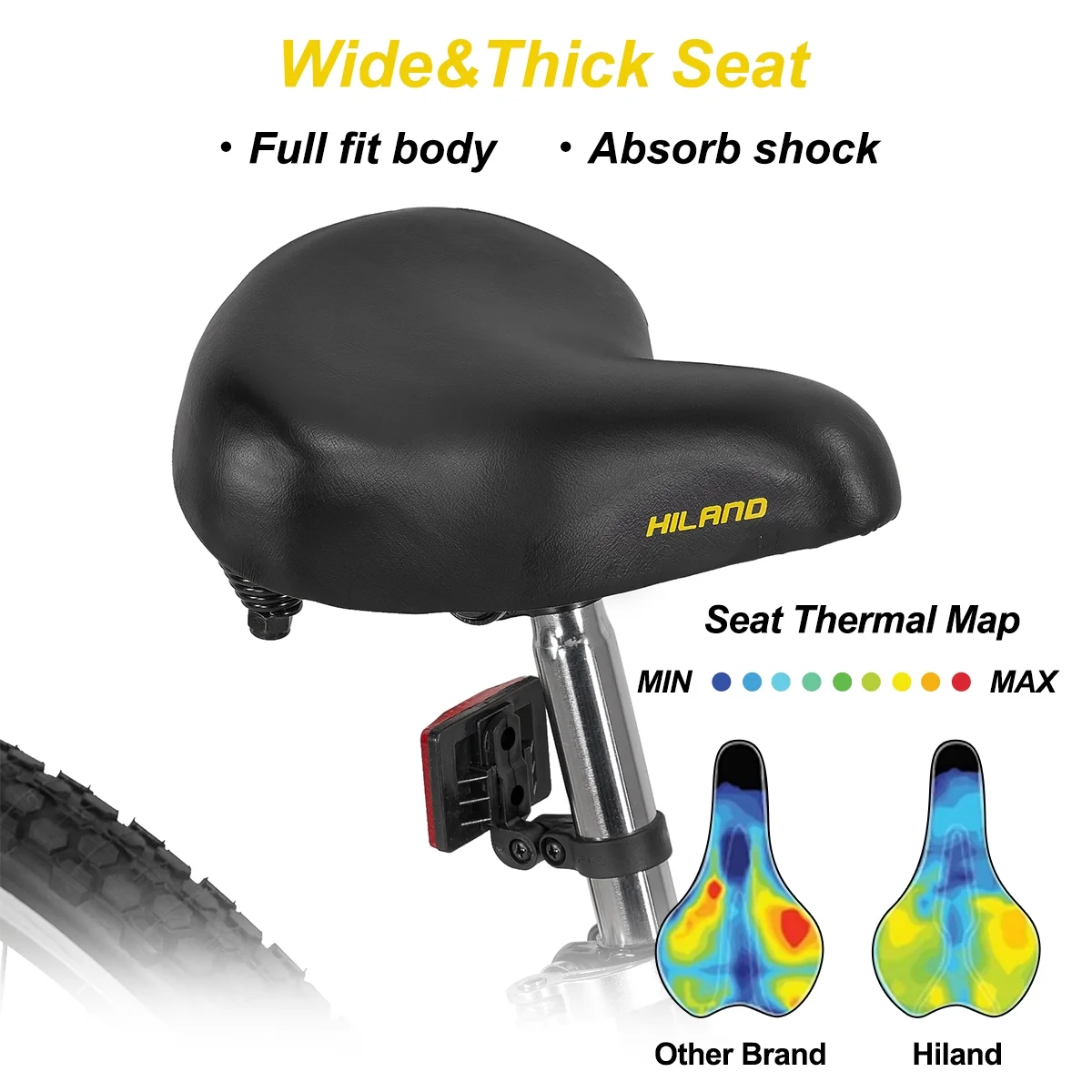 Hiland 26 inch Women's Men's Beach Cruiser Bike Bicycle Red Black Blue - Womvr