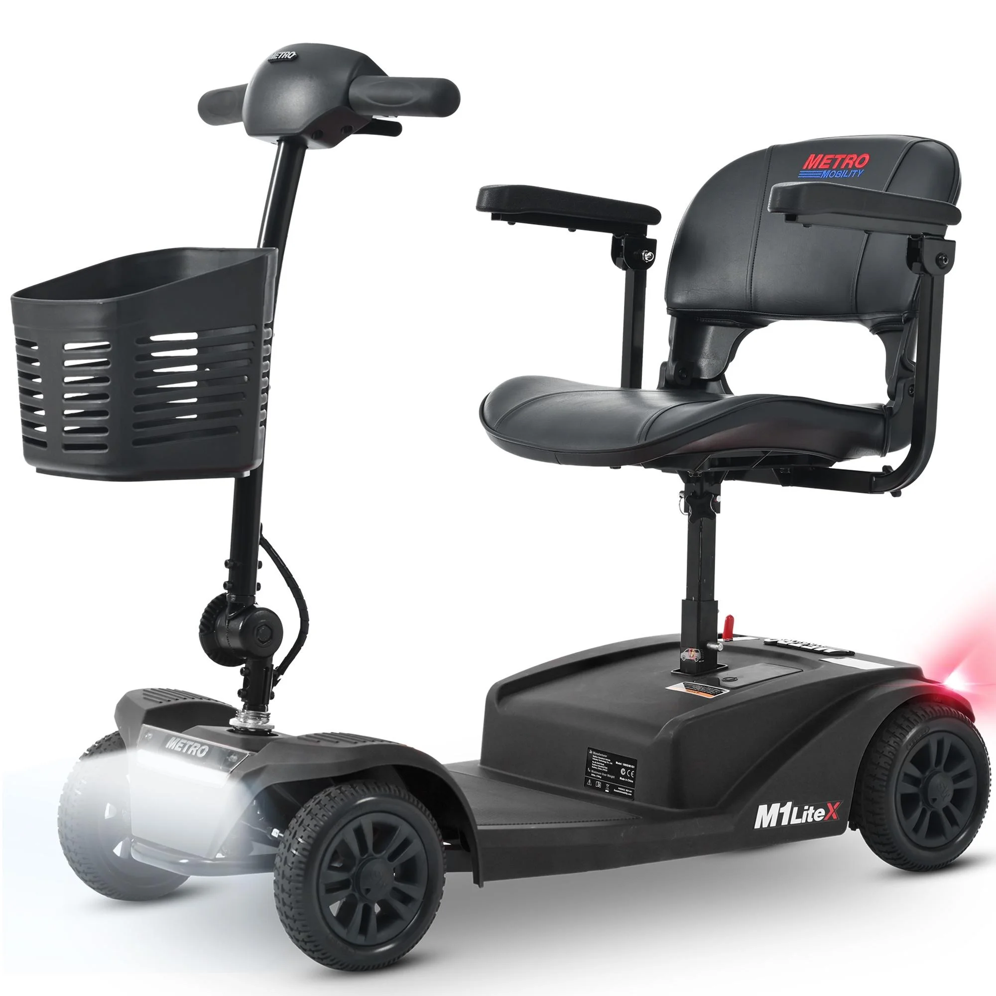 Segmart Mobility Scooter for Seniors, Heavy Duty 4-Wheel Mobile Device with Front & Rear Light, 300lbs, Black - Womvr