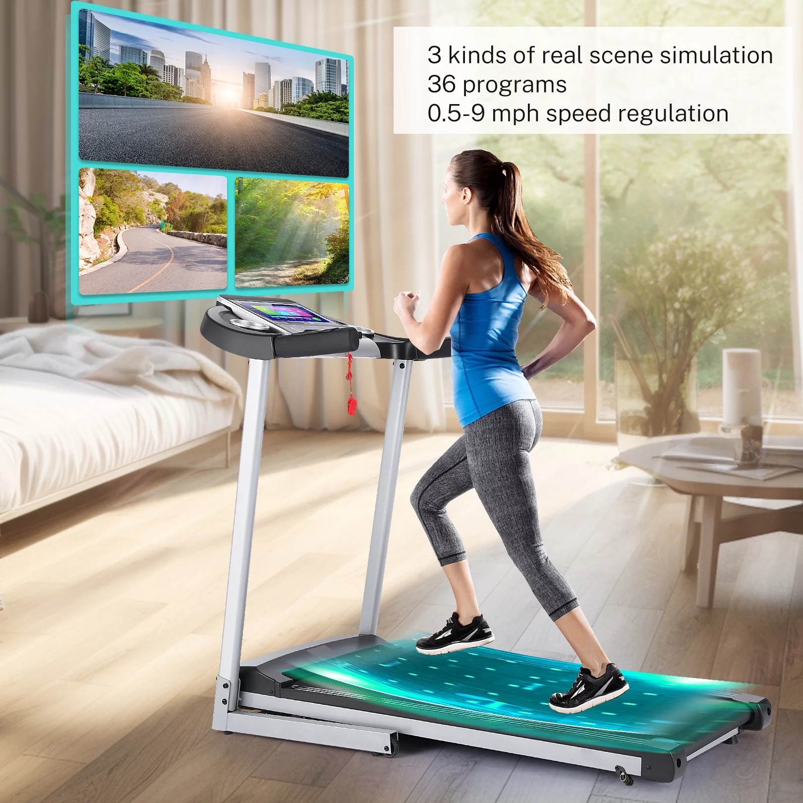 Tikmboex 3.25HP Folding Treadmill with 10