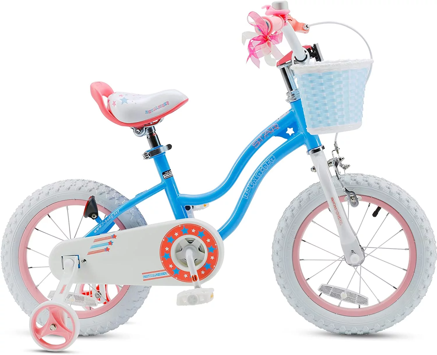 Royalbaby Girls Kids Bike Star Girl 12 In Bicycle Basket Training Wheels Blue Child's Cycle - Womvr