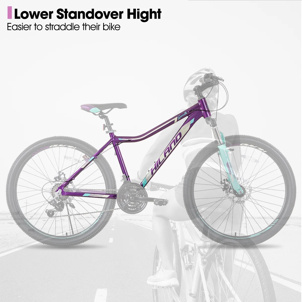 Hiland Mountain Bike for Woman, Shimano 21 Speed 26 inch Wheels Mountain Bicycle, Mint Green - Womvr