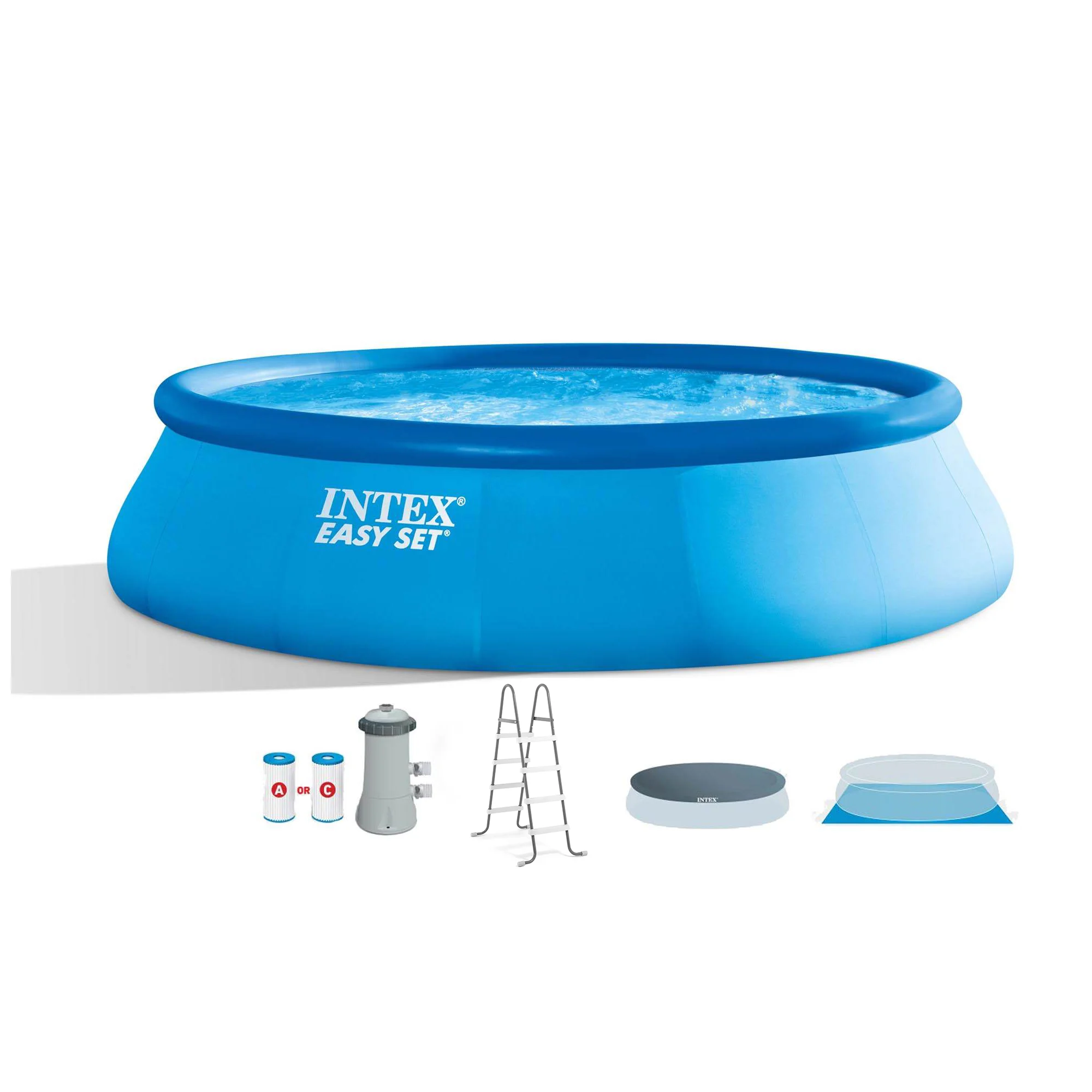 Intex 26165EH 15ft x 42in Easy Set Inflatable Above Ground Swimming Pool w/ Pump - Womvr