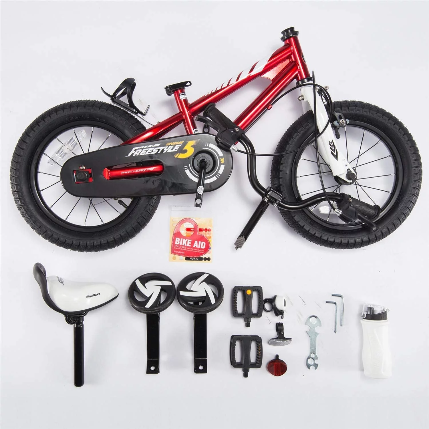 Royalbaby Freestyle 14 In Blue Kids Bike Boys and Girls Bike Two hands brakes - Womvr