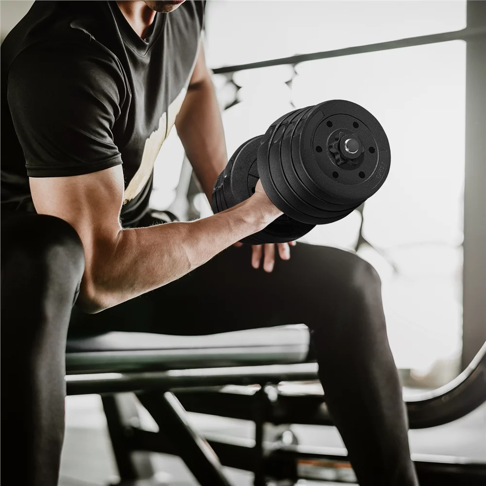 Topeakmart 66 Lb. Dumbbells Weight Set Adjustable Dumbbell Set Home Training Dumbbell Pair Black - Womvr