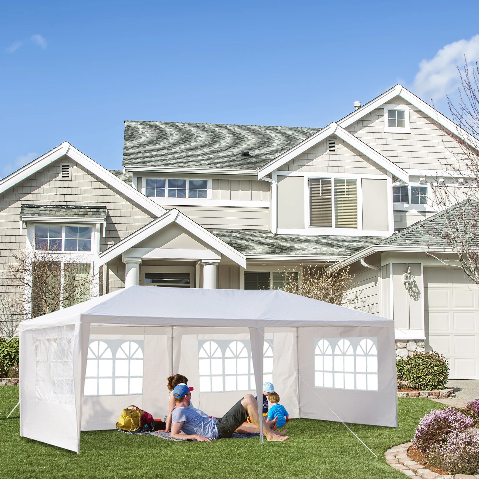 Ktaxon 10'x30' Canopy Tent Wedding Partywith Removable 5 Sidewall White - Womvr