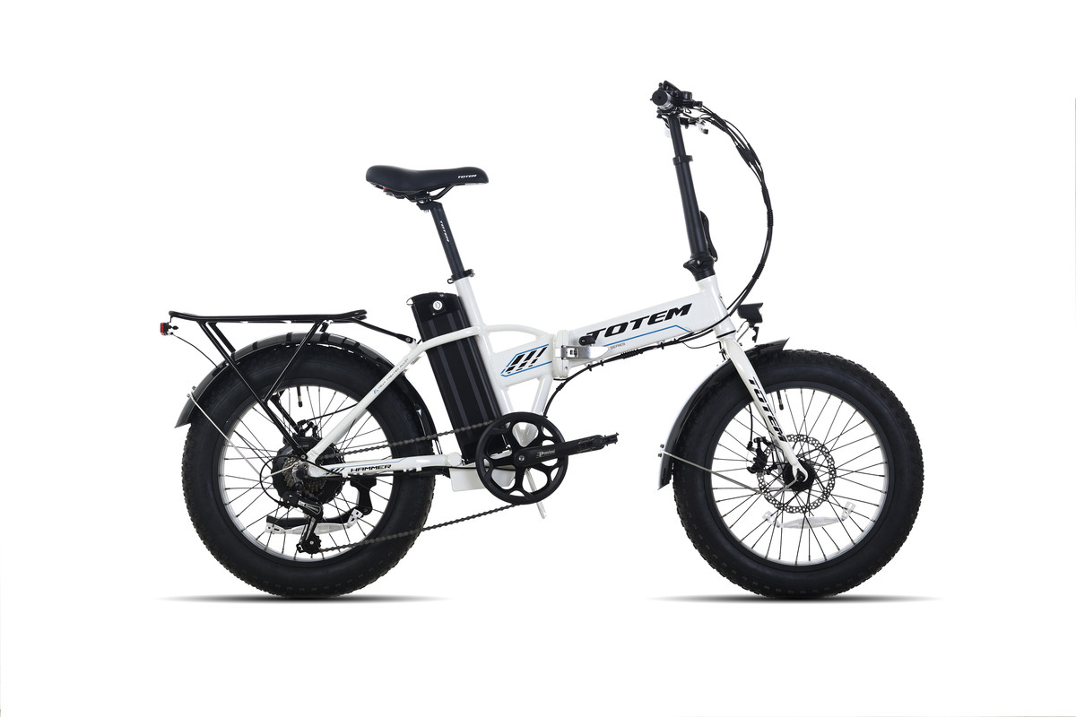 Totem Hammer Electric Bike for Adults, 20” x 4” Fat Tire Folding Ebike, 500W Powerful Motor Electric Folding Bike, 48V 10.4Ah Removable Battery, Shimano 7-SPEED Gears, Black - Womvr