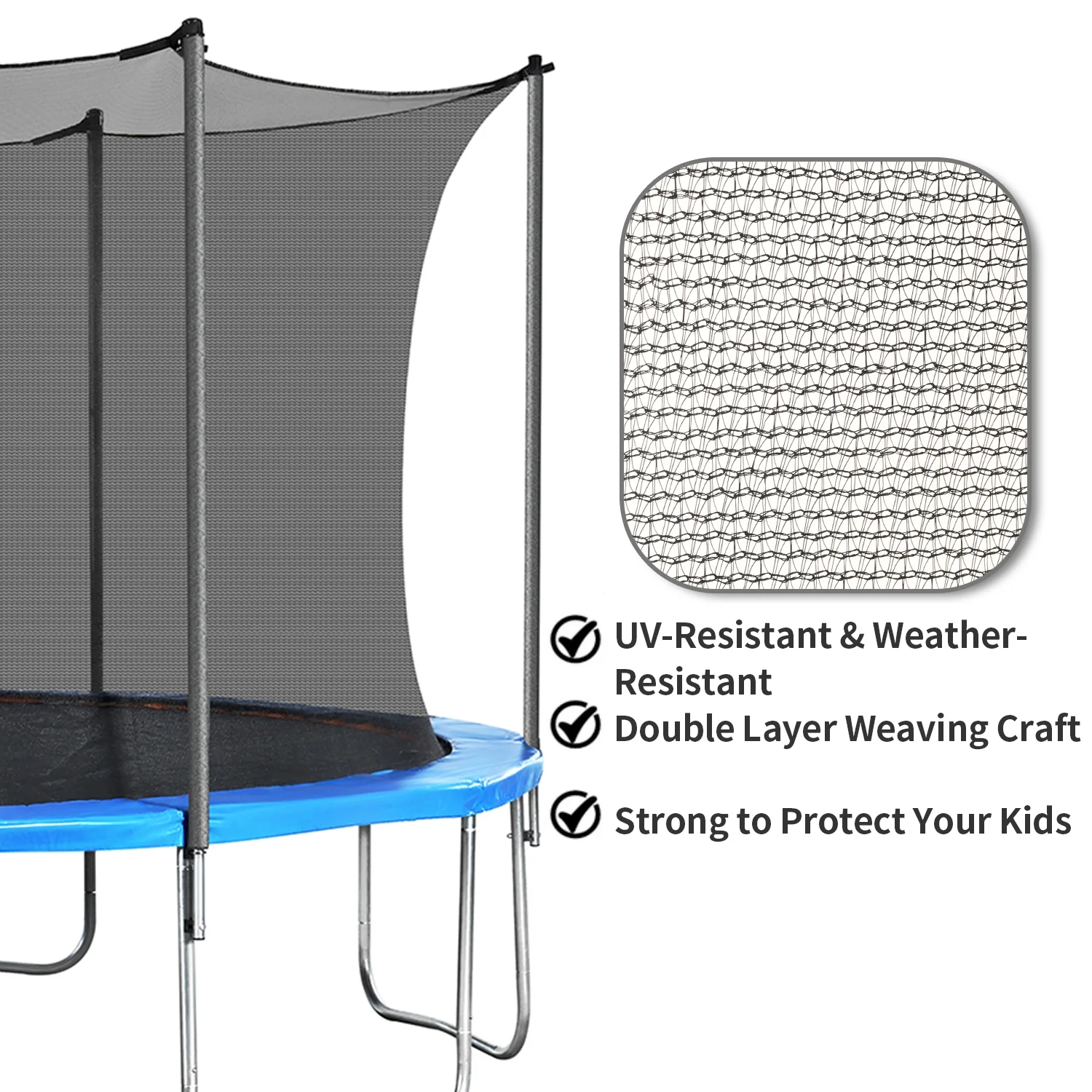 Trampoline for Kids, 14ft Trampoline with Basketball Hoop, Kids Trampoline for Ourdoor with Ladder, W-Shaped Leg for More Sturdy,  72 pcs Springs - Womvr