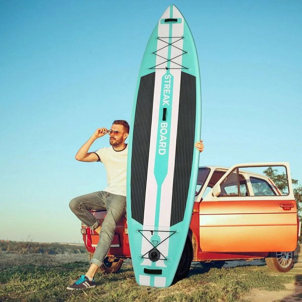 Arlopu 11FT Stand Up Paddle Board Inflatable with Premium SUP Accessories & Backpack, Non-Slip Deck, Waterproof Bag, Leash, Paddle and Hand Pump - Womvr