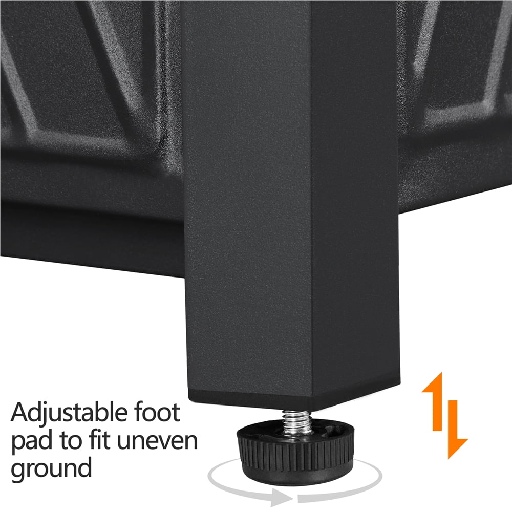 Topeakmart 28'' Square Propane Fire Pit Table 50,000 BTU with Lid & Iron Tabletop, Black - Womvr