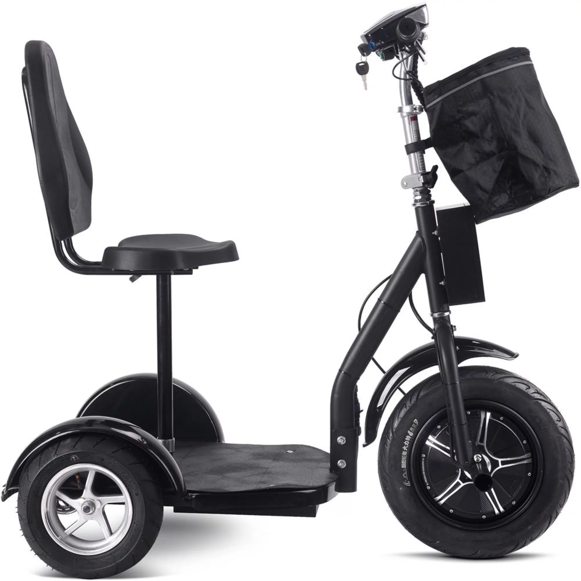 MotoTec MT-TRK-1000-Lithium-Black Electric Trike 48V 1000W Lithium Electric Scooter, Black - Womvr
