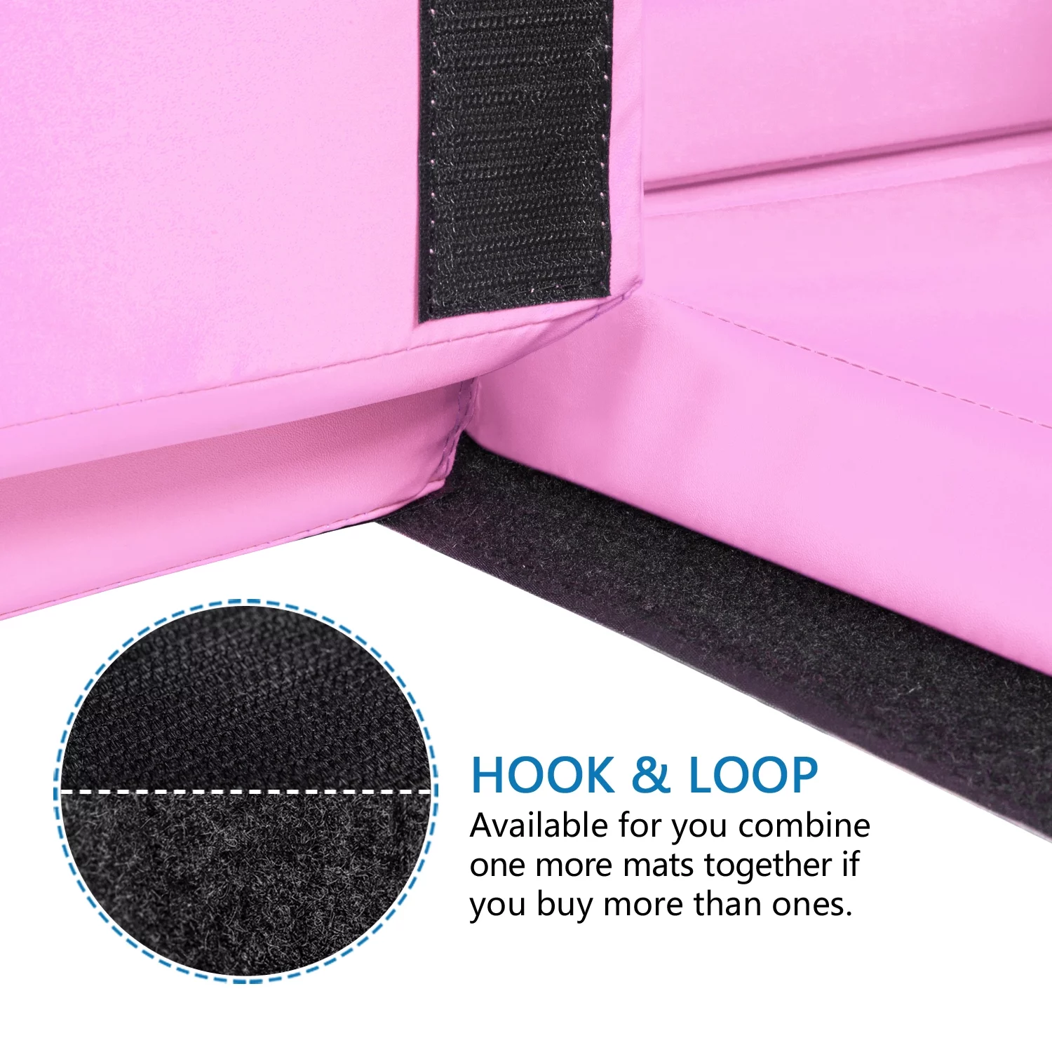 Matladin 8' Folding Gymnastics Gym Exercise Aerobics Mat, 8ft x 2ft x 2in PU Leather Tumbling Mats (Pink) - Womvr