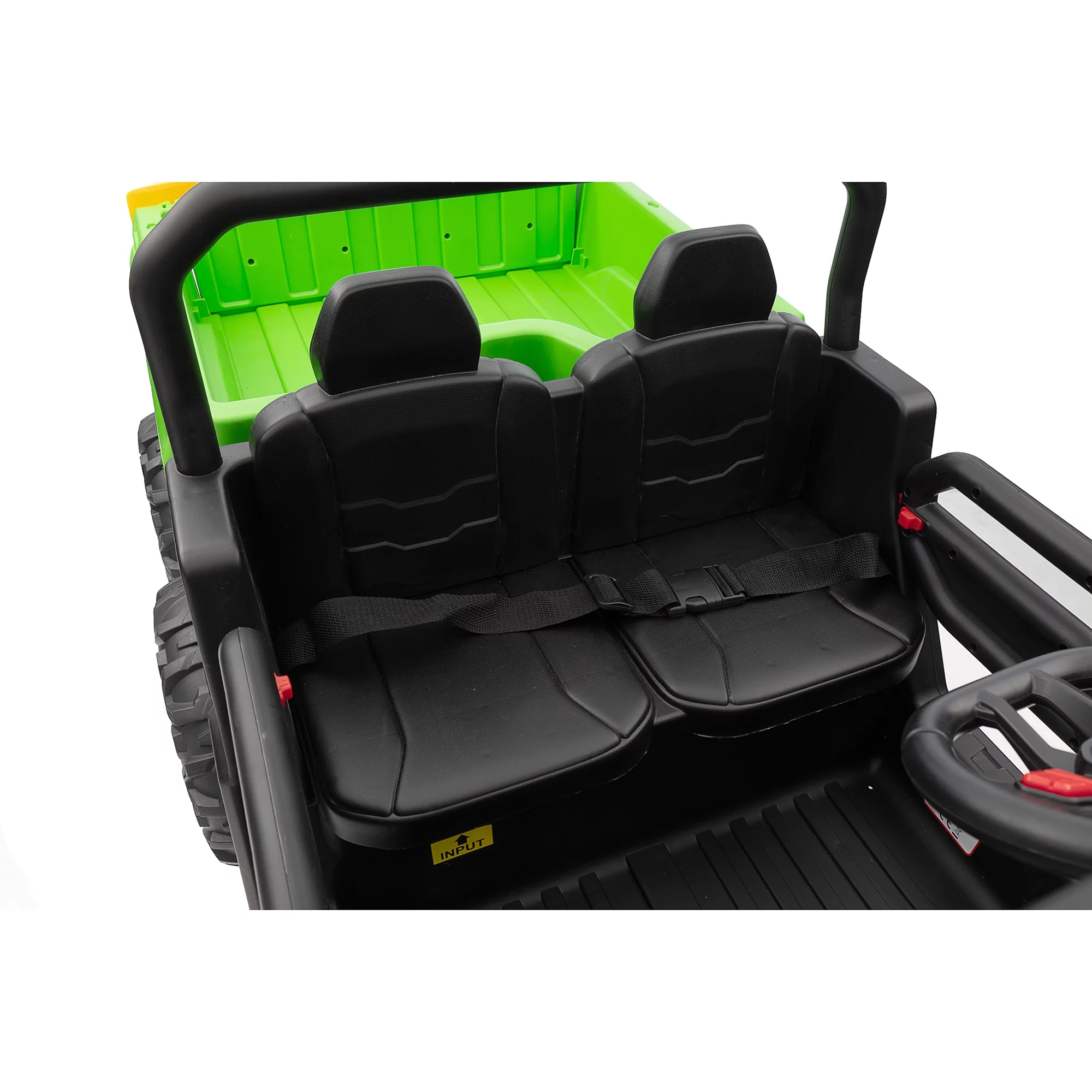 Joyracer 24V Ride on Toys, 2 Seater 6-Wheel UTV Car, 4WD Ride on Dump Truck for Big Kids with Trailer Remote Control, Black - Womvr