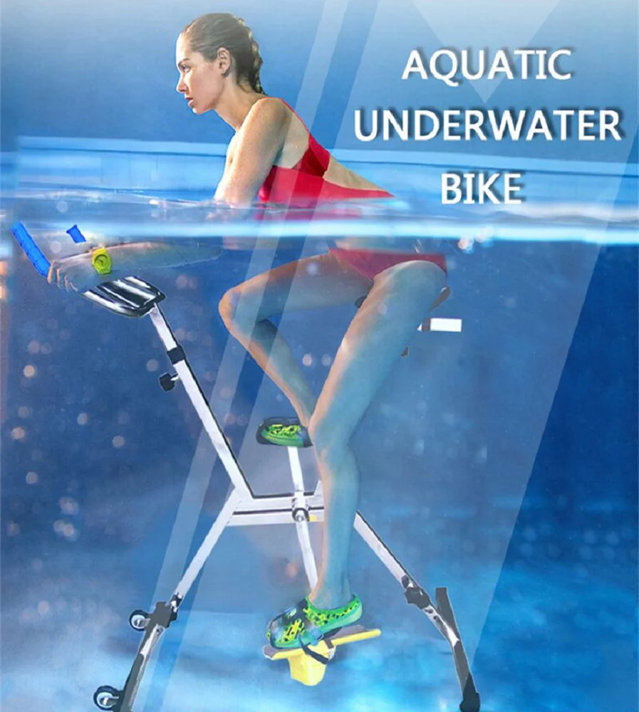 Aquatic Bike Swimming pool Underwater Bike Stainless Steel Aquatic Fitness Exercise Foldable Bike - Womvr