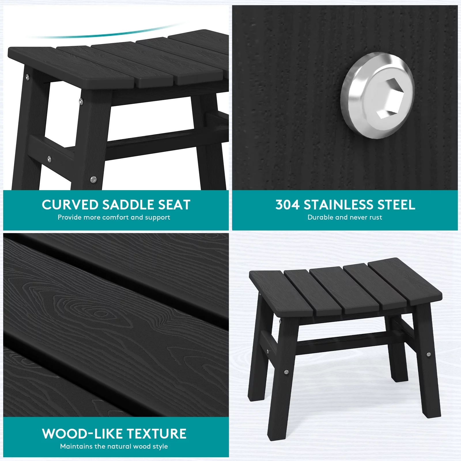 Outdoor Patio Folding HDPE Resin Adirondack Chair, Red - Womvr