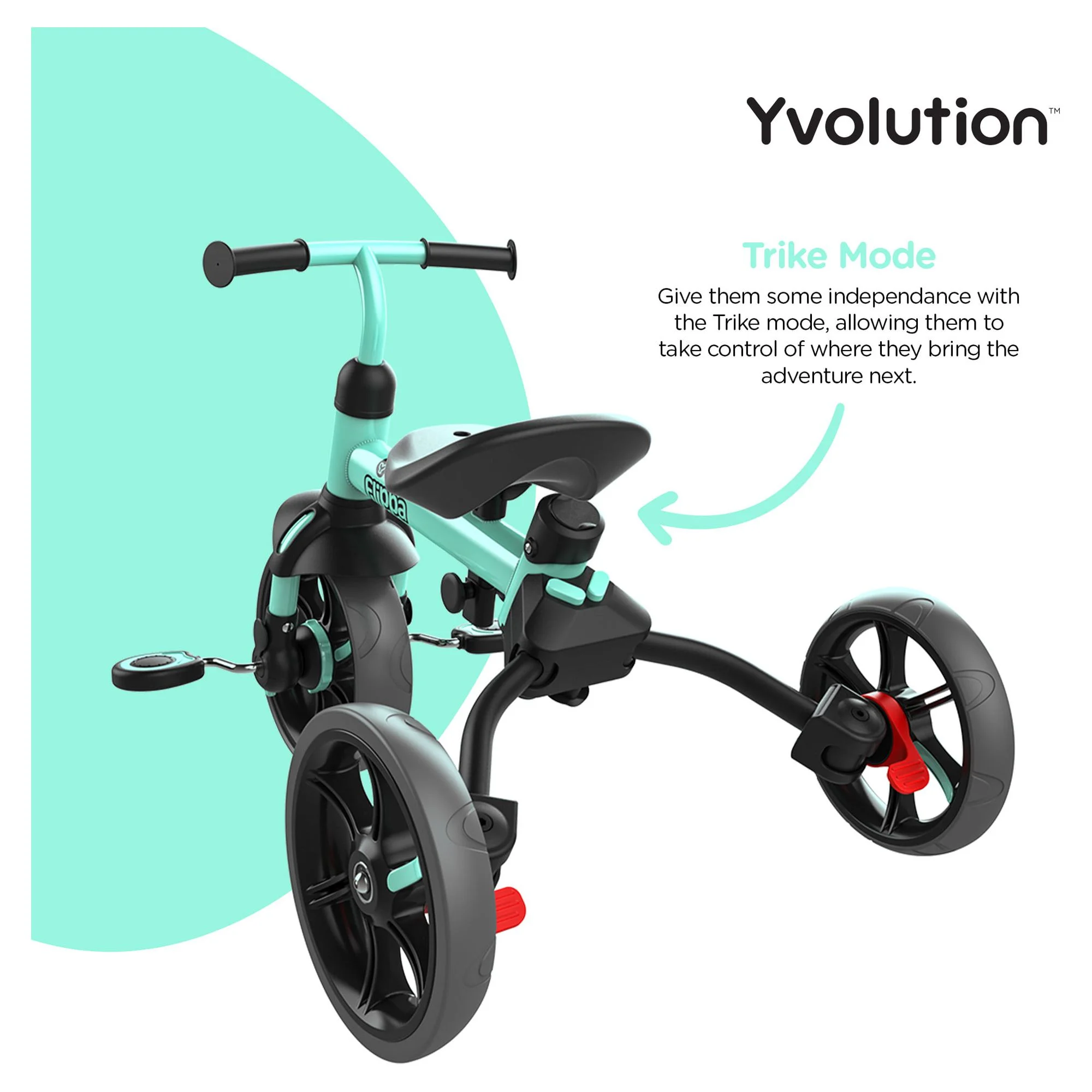 Yvolution Velo Flippa 4-in-1 Triicycle to Balance Bike 2-5 Years (Red) Unisex - Womvr