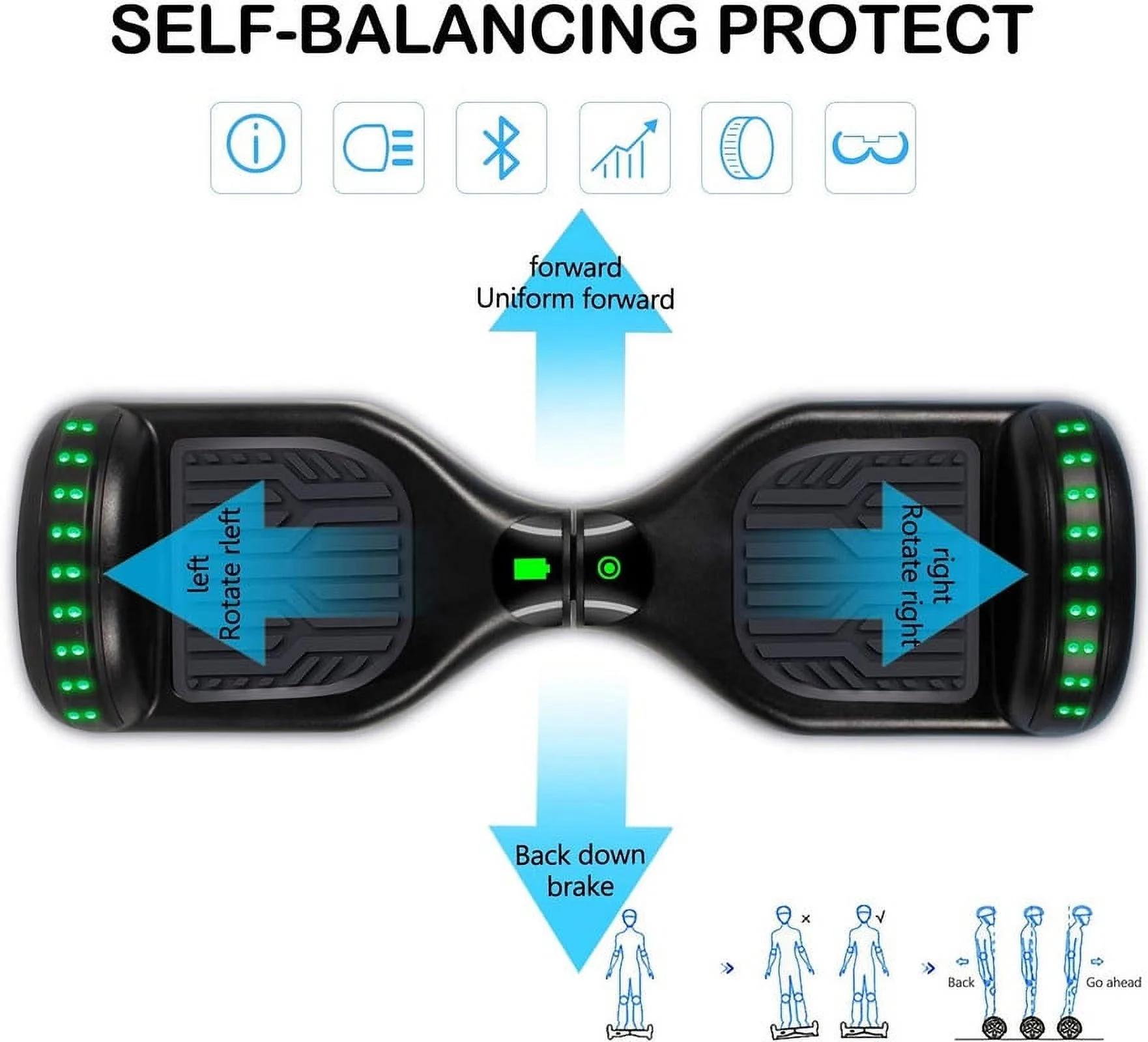 Hoverboard with Bluetooth and LED Lights 6.5
