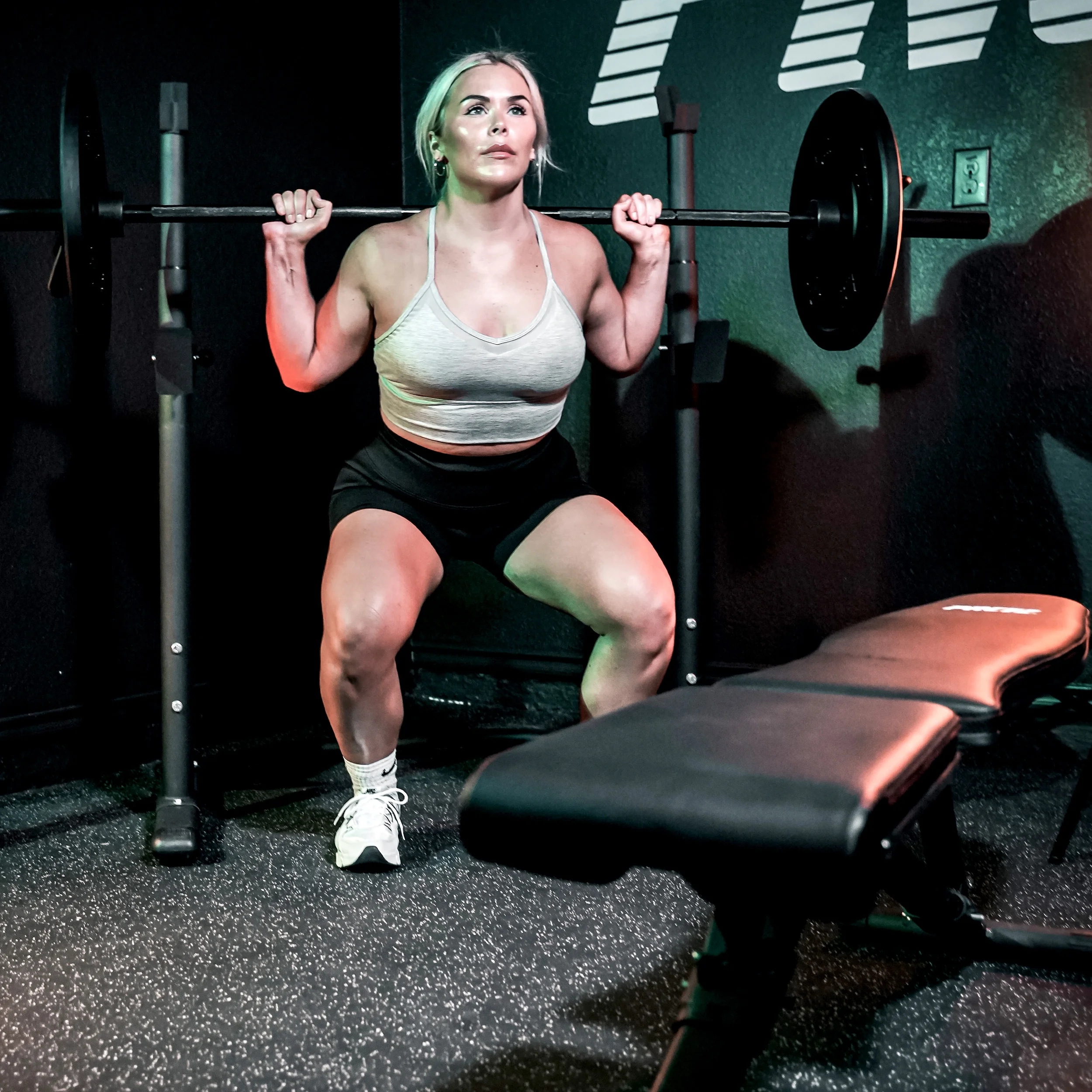 PRCTZ Two-Piece Olympic Weight Bench with Squat Rack, Foldable FID Bench, and Weight Storage - Womvr