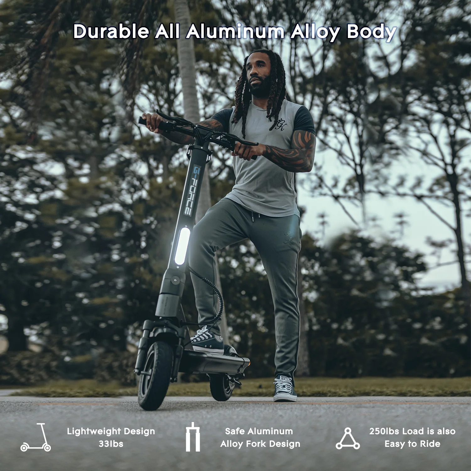 G-FORCE S10 Moped Electric Scooter for Adult, 500W Motor Foldable Commuter Scooter 10