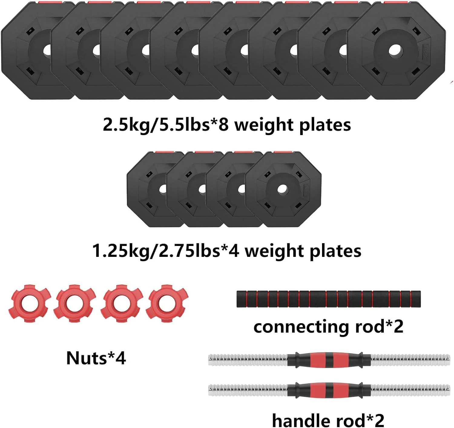 Soges Adjustable Weights Dumbbells Set,55LB/66LB Free Weight Dumbbells Set with Connector, 3 in 1 Adjustable Weights Set for Home Gym Use as Dumbbell Barbell, Blue - Womvr