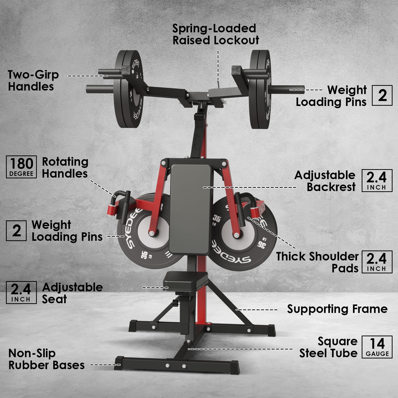 syedee Plate Loaded Deltoid and Shoulder Press Machine with Adjustable Seat and Backrest, 800 Weight Capacity Upper Body Machine for Shoulder Muscle - Womvr