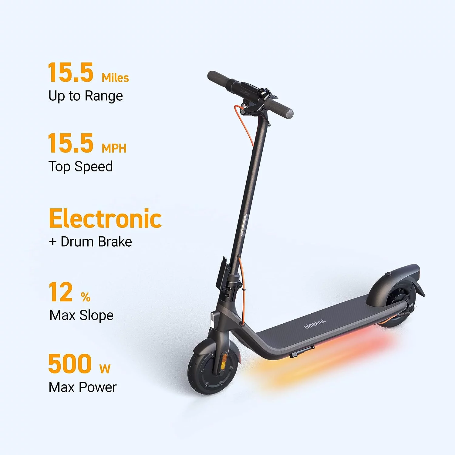 Segway Ninebot E2 Electric Kick Scooter, up to 12.4 Miles Range & 12.4 mph Max Speed,  Adults & Teens - Womvr
