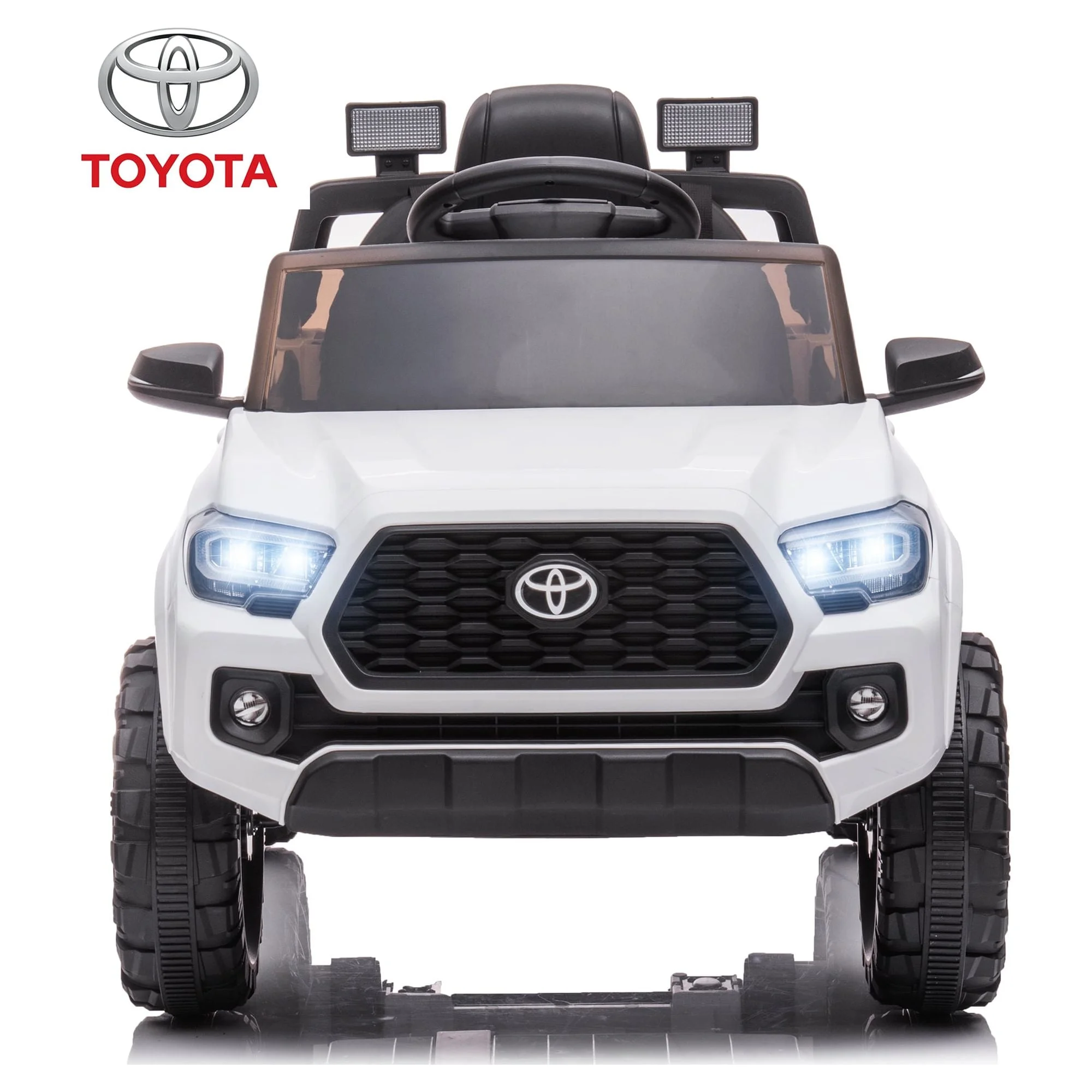 Licensed Toyota Tacoma Electric Ride on Vehicle for Kids, 12V Powered Ride on Car Toys with Remote Control, LED Lights, MP3 Player, Gray - Womvr