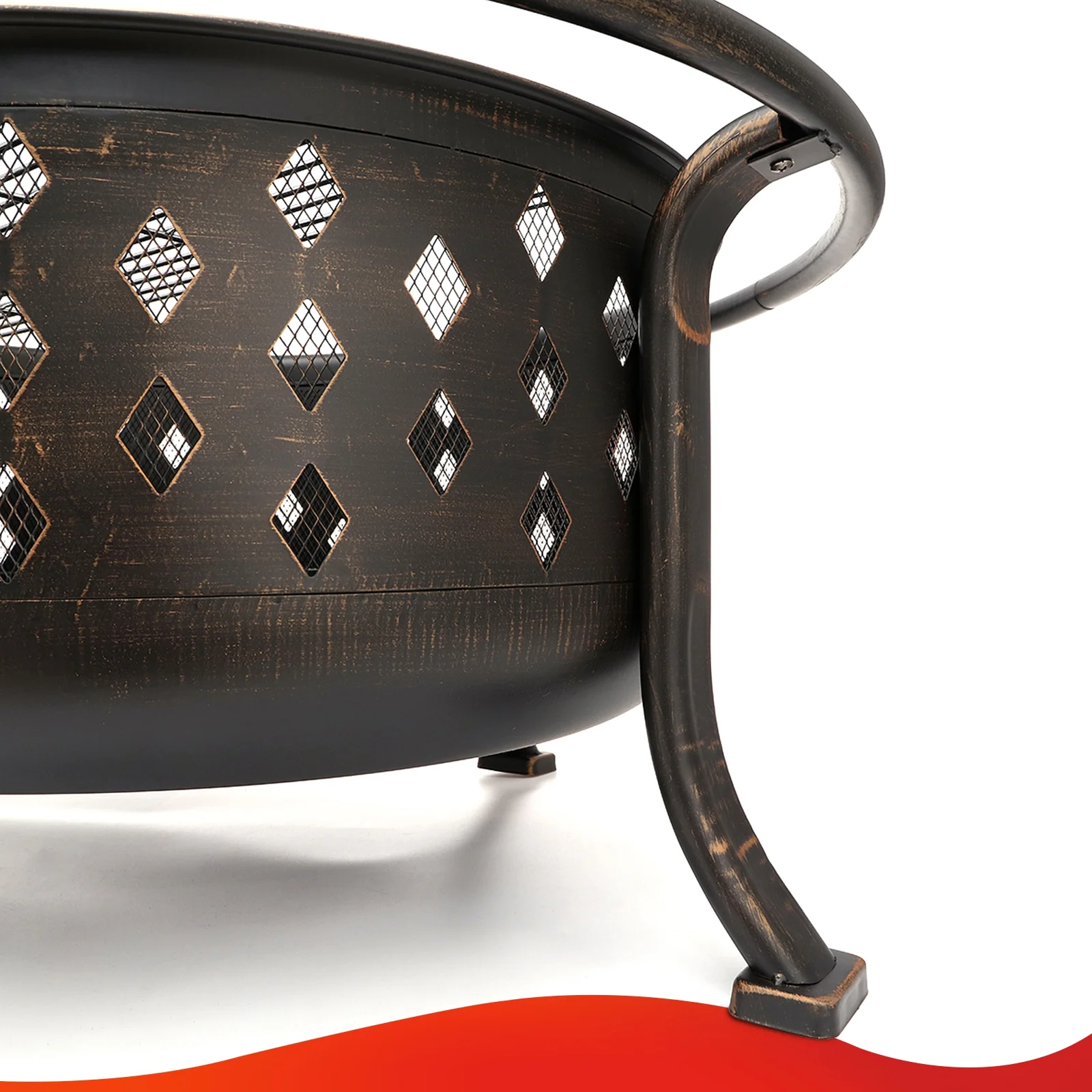 Singlyfire 36 inch Fire Pit for Outside Wood Burning Fire Pit Large Deep Fire Bowl for Camping Picnic Bonfire Patio Outside Backyard Garden Bonfire Pit with Cooking Grill Grate Spark Screen Log Grate - Womvr