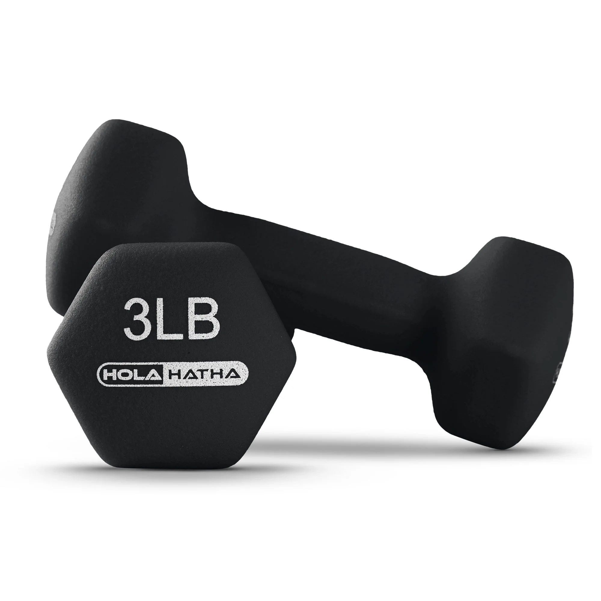 HolaHatha 3, 5, and 8 Pound Dumbbell Hand Weight Set with Storage Rack, Multi - Womvr