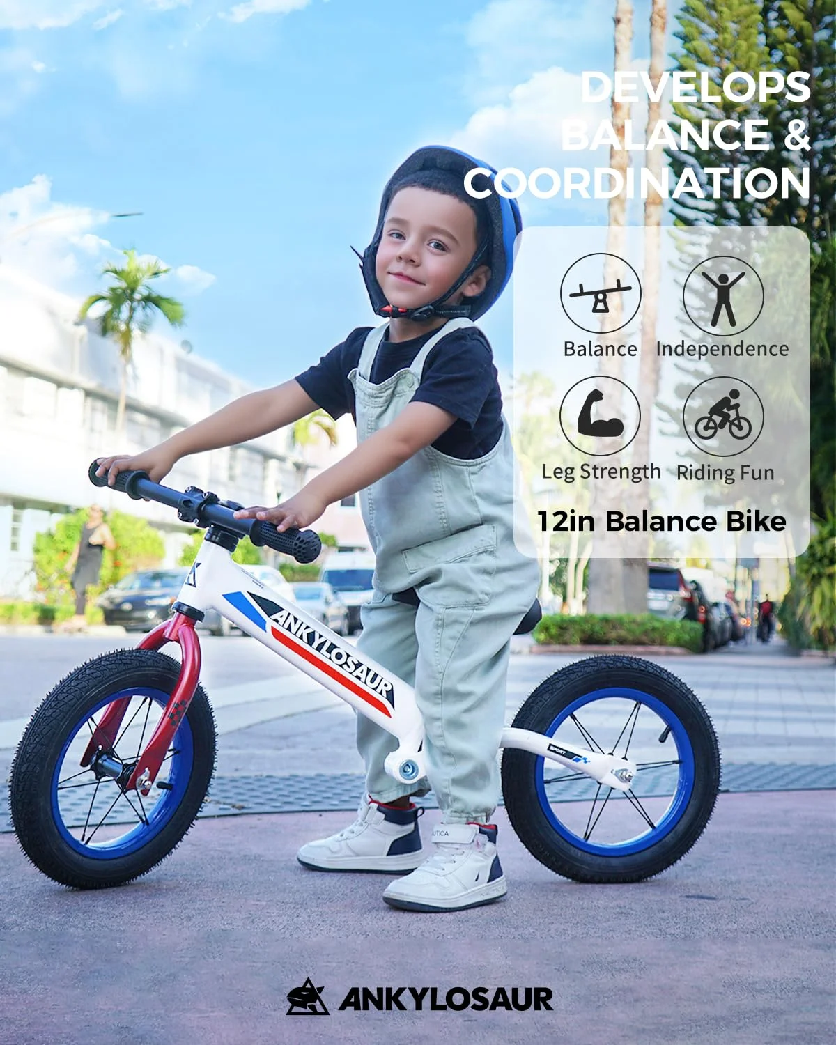 ANKLOSAUR No Pedal Balance Bike, 12