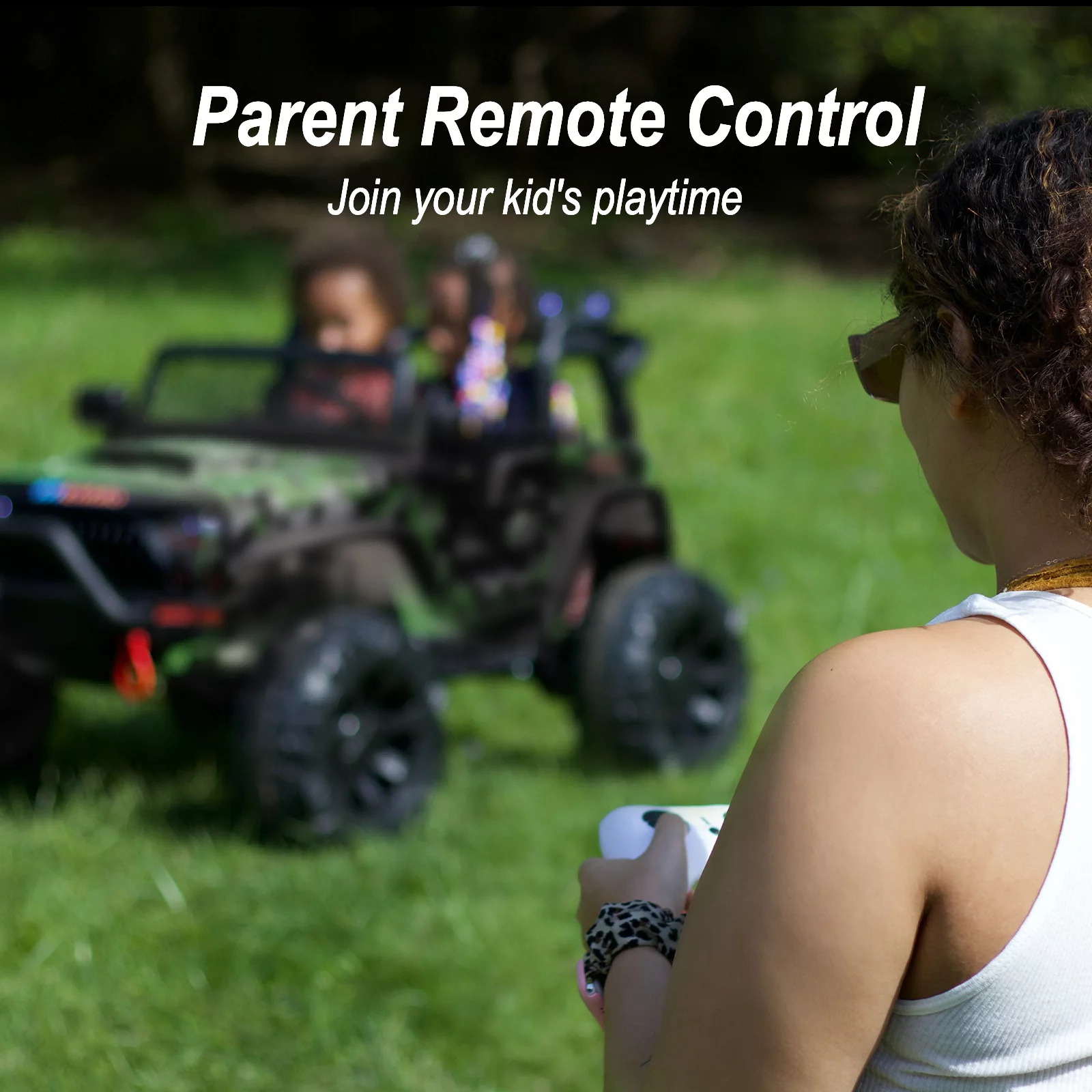 Hikiddo 24V Kids Ride on Truck, 2 Seater Powered Ride on Toy Car with Remote - Womvr