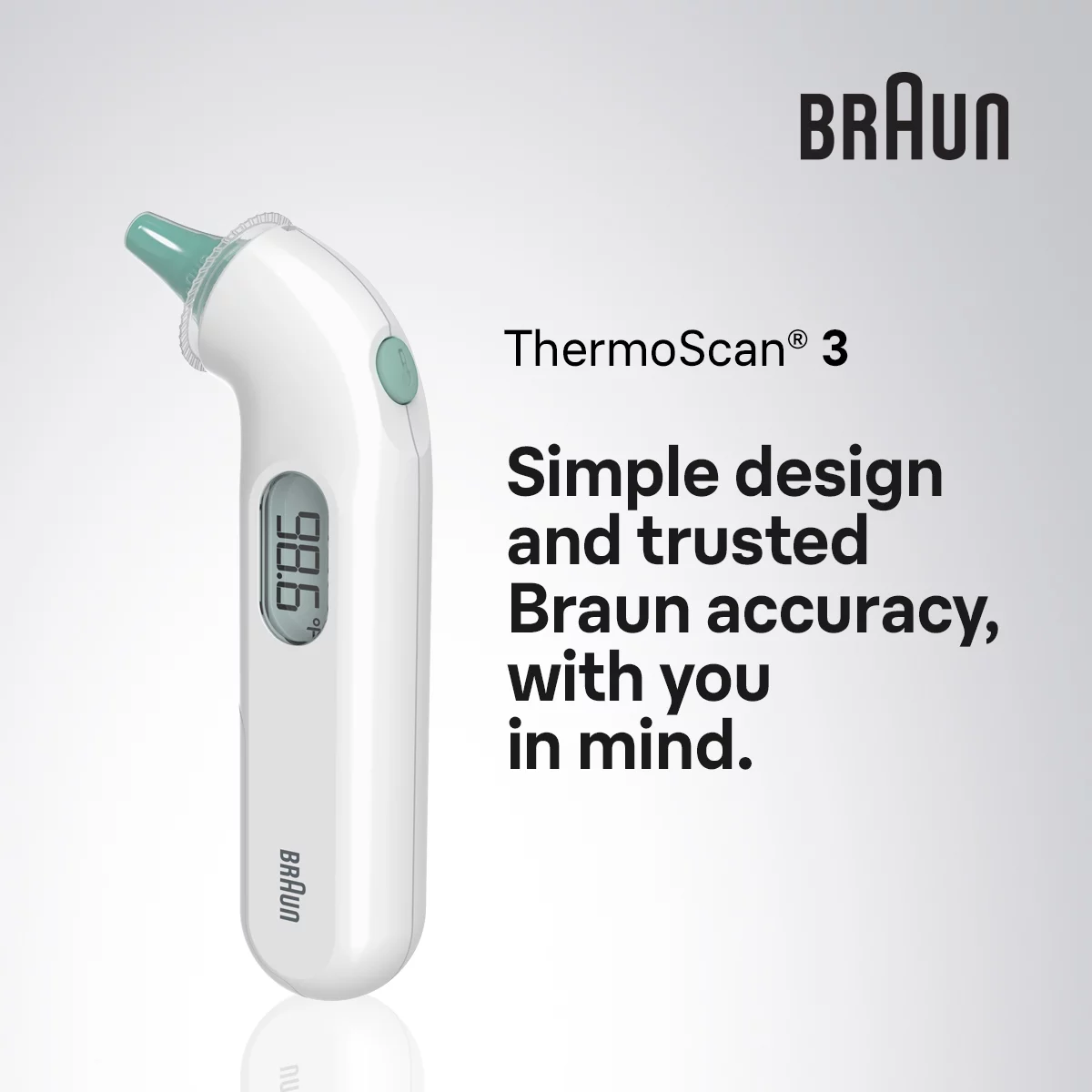 Braun Thermo Scan 3 Ear Thermometer, for Infant and Toddlers, White IRT3030US - Womvr