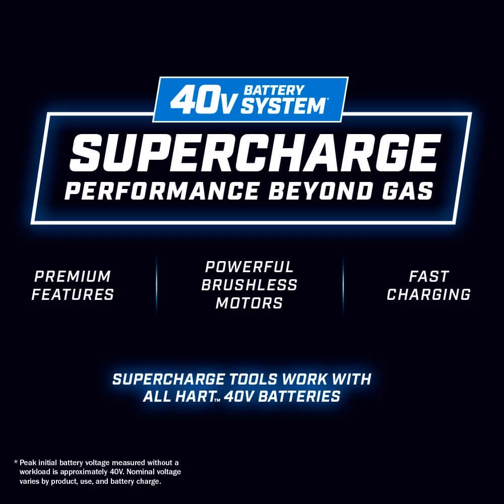 HART 40-Volt 16-inch SUPERCHARGE Battery-Powered Brushless Chainsaw Kit, (1) 4.0 Ah Lithium-Ion Battery - Womvr