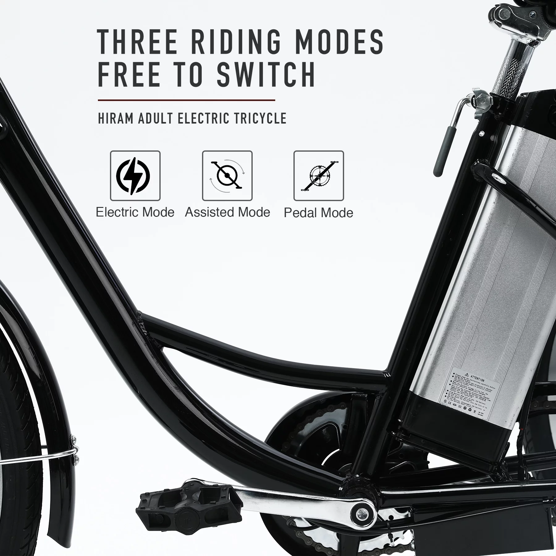 VIRIBUS 24 Inch Electric Trike Bike for Adults 250w 36V 3 Wheel Electric Bicycle for Women Men, Black - Womvr