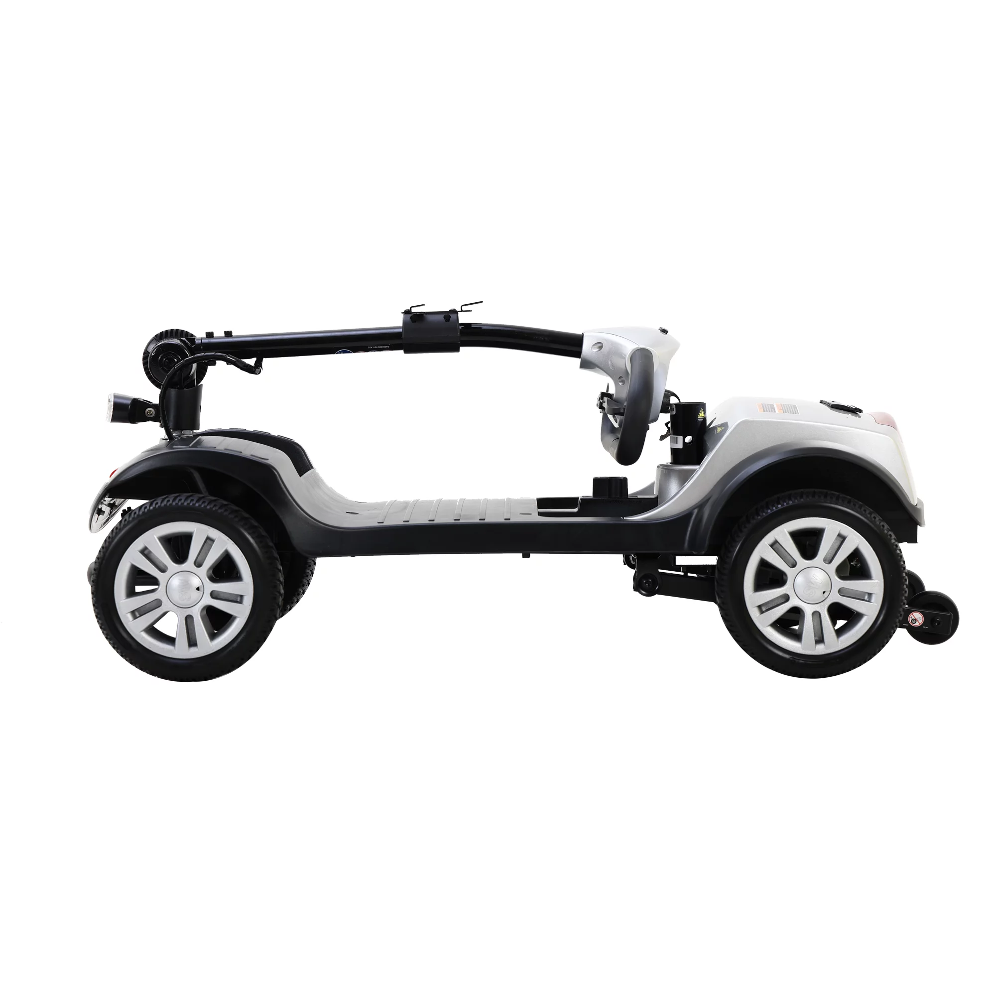 BTMWAY Mobility Scooter, 4 Wheels Electric Scooter for Seniors, Compact Folding Travel Mobility Scooters for Adult, Transformer Mobility Scooter with Swivel Seat, Front and Rear LED Light, Silver - Womvr