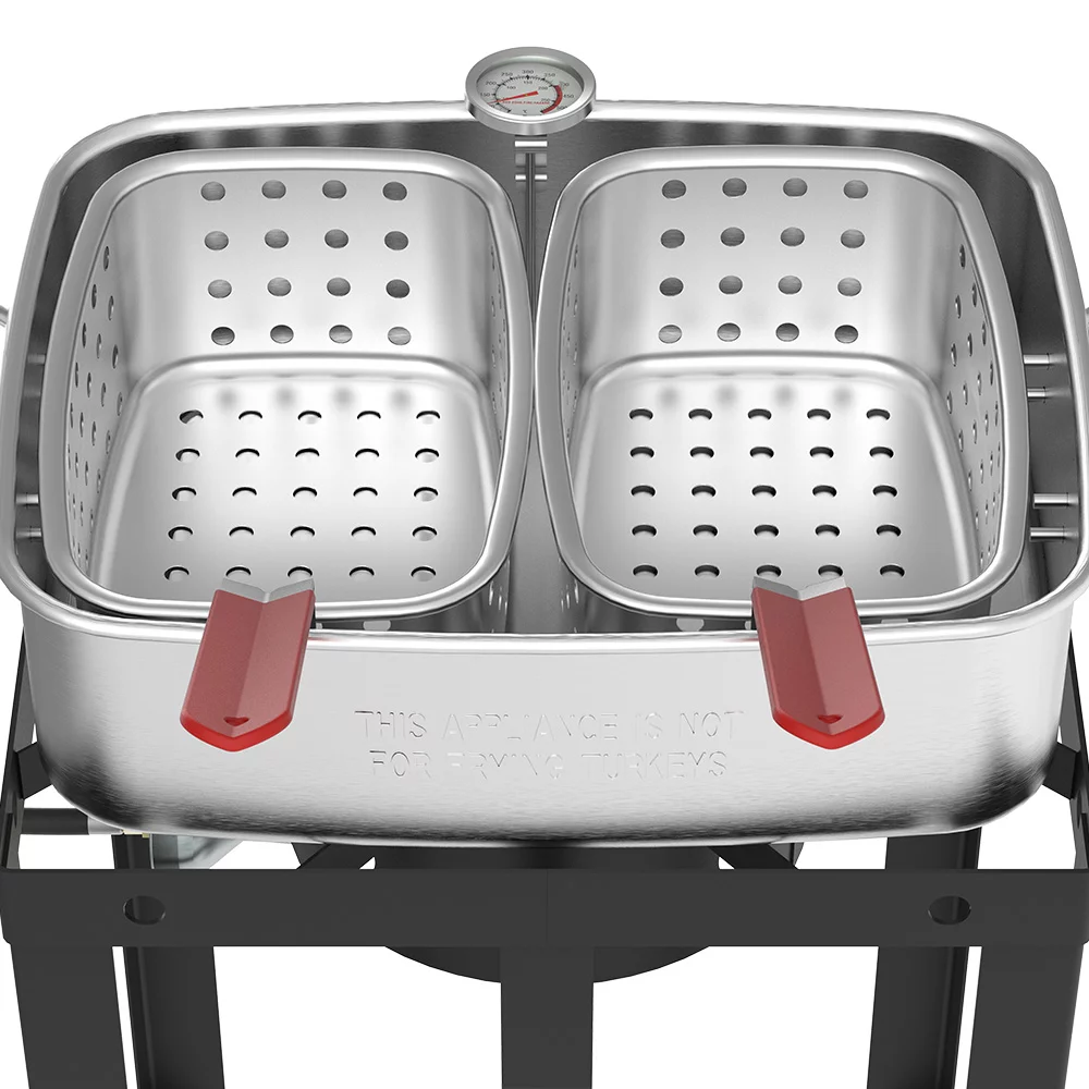 Nexgrill 18 Qt. Aluminum Fish Fryer w/ Double Basket, Perfect Outdoor Deep Fryer, Boiler, & Portable Cooker - Womvr