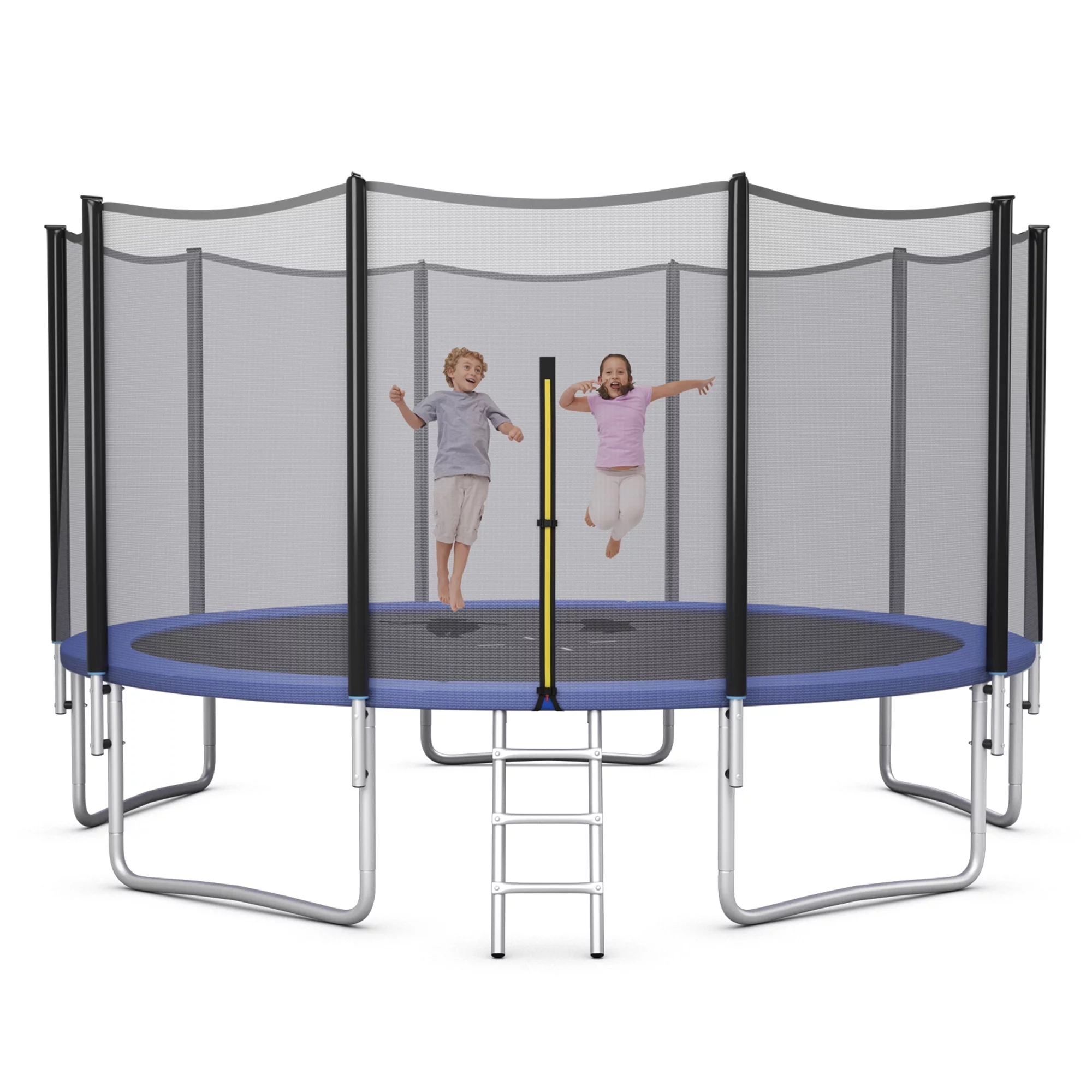 Gymax 8 FT Outdoor Trampoline Bounce Combo W/Safety Closure Net Ladder - Womvr