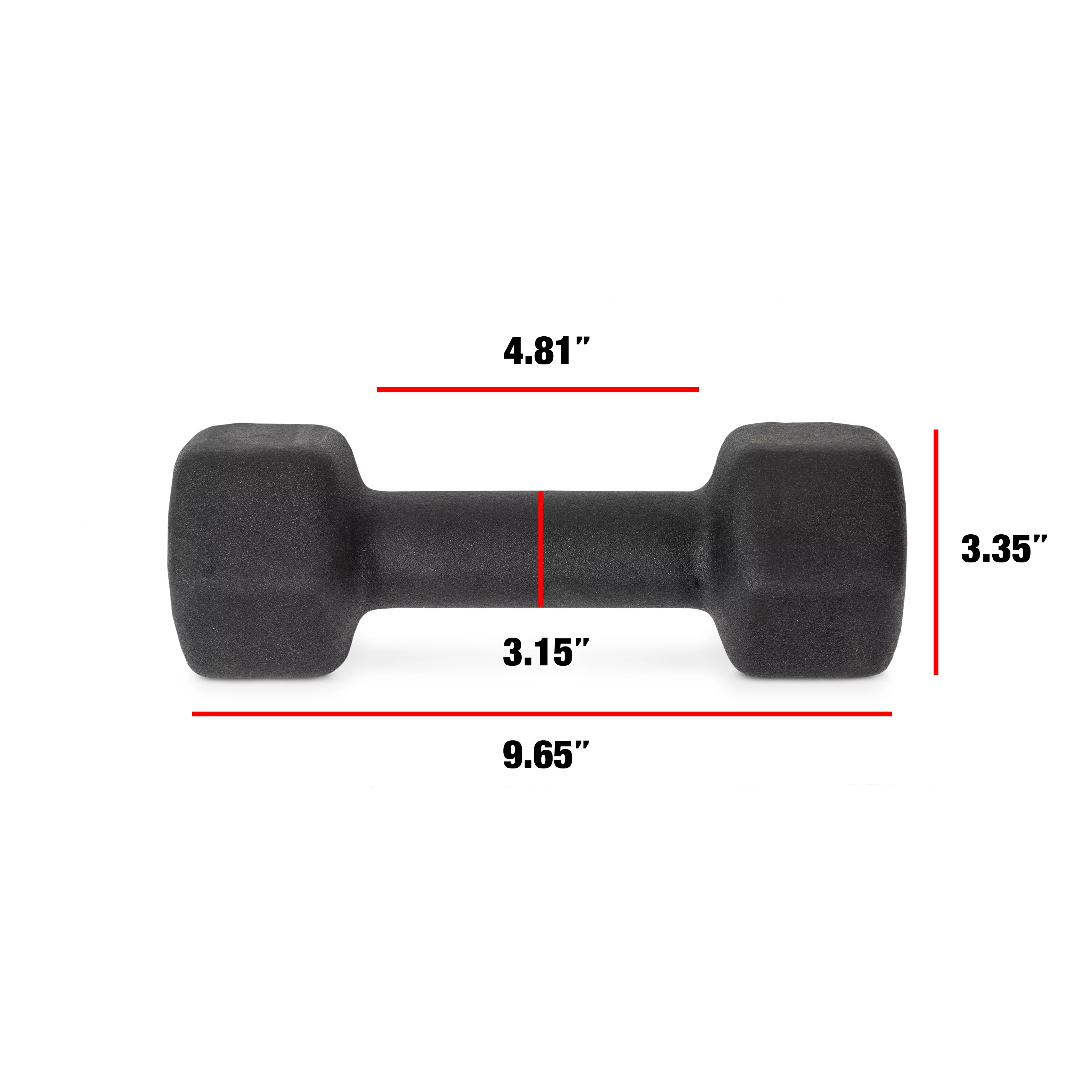 CAP Barbell, 15lb Black Neoprene Dumbbell, Pair - Womvr