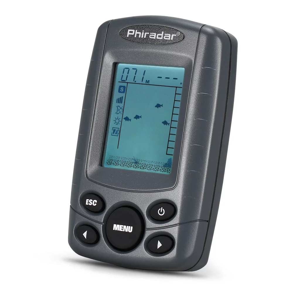 Phiradar Fish Finder with Wired Sonar Sensor Transducer, Portable 2.4 Inch LCD Fishing Finder Improve Your Fishing Success - Womvr