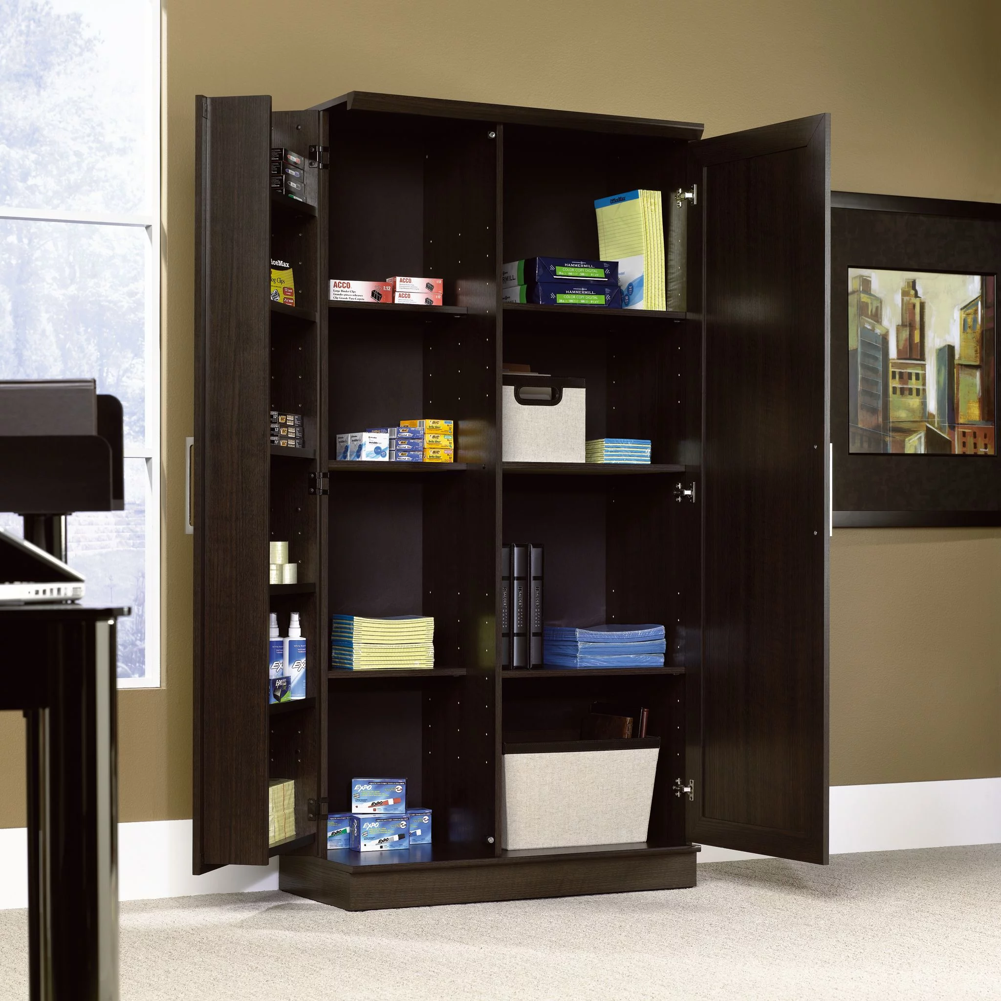 Sauder HomePlus Storage Cabinet, Soft White Finish - Womvr