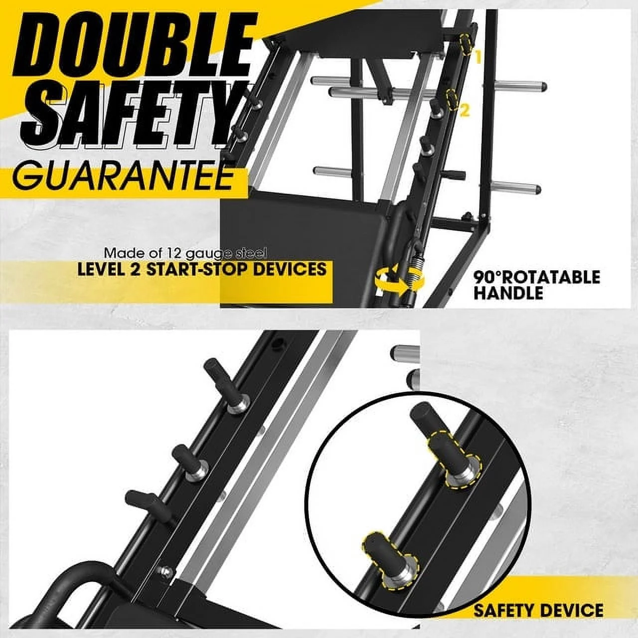 syedee Leg Press Machine with Calf Block, 1500LBS Weight Capacity Adjustable Leg Machine with Resistance Band Pegs and Plate Storages, Workout Equipment for Strength Training - Womvr