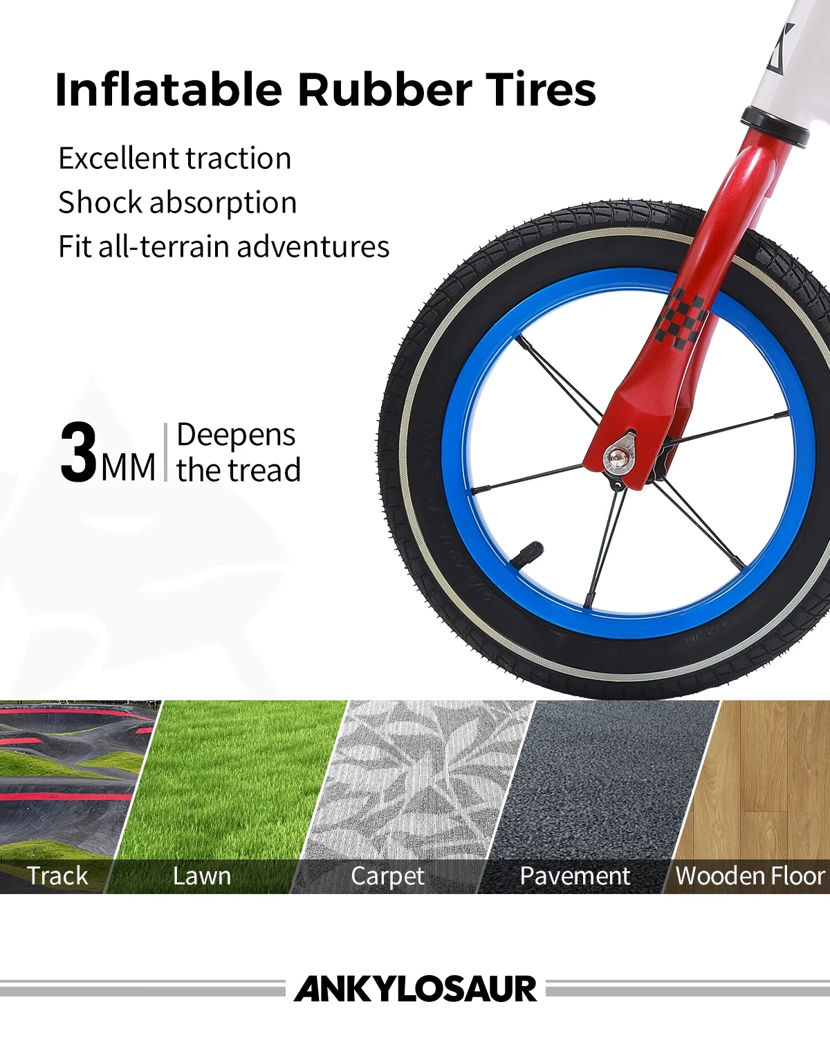 ANKLOSAUR No Pedal Balance Bike, 12