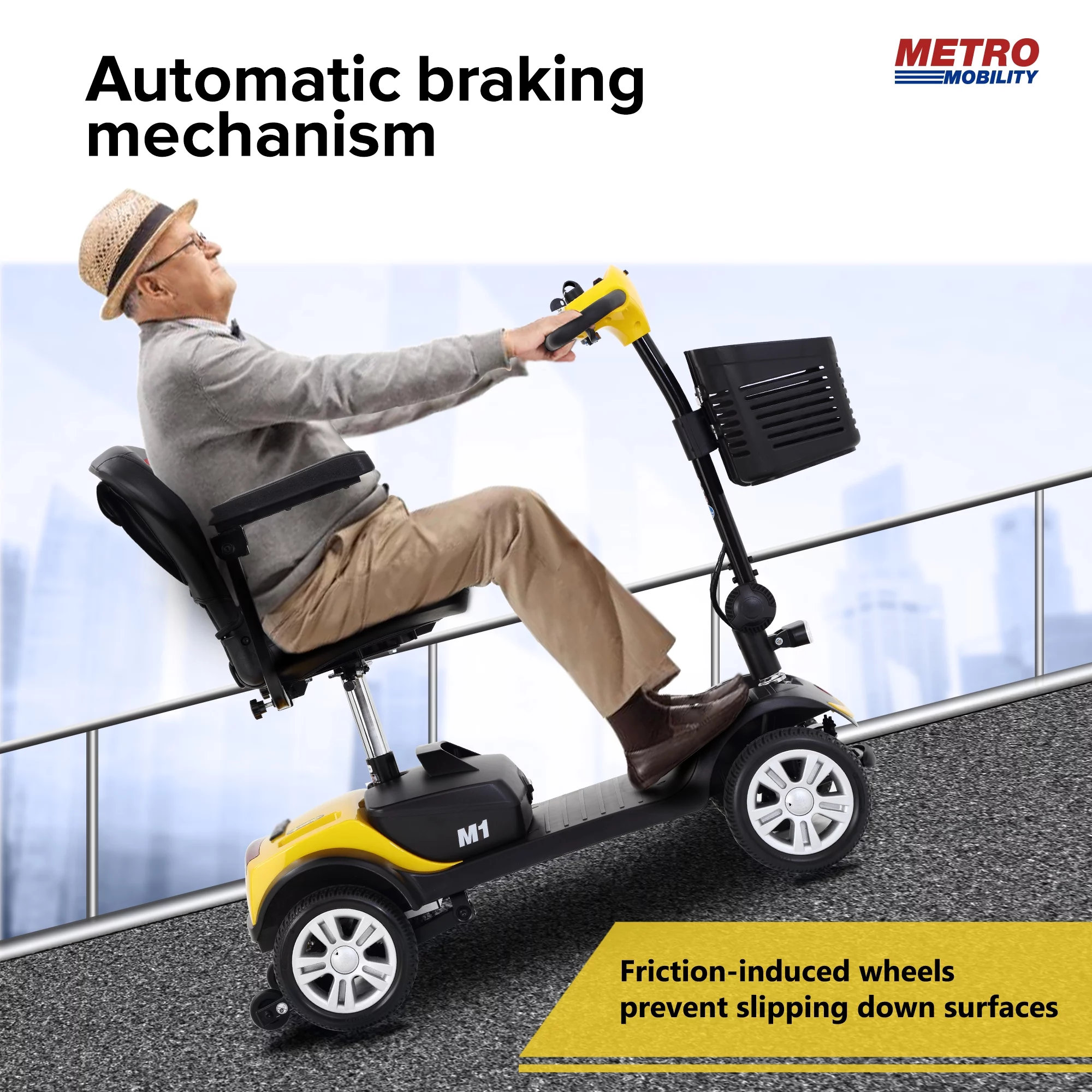 Outdoor Mobility Scooter for Senior, Heavy Duty Electric Scooters with 4 Wheel, Sliding Swivel Seat with Flip-up Armrests for Adults, 300lbs, Red - Womvr