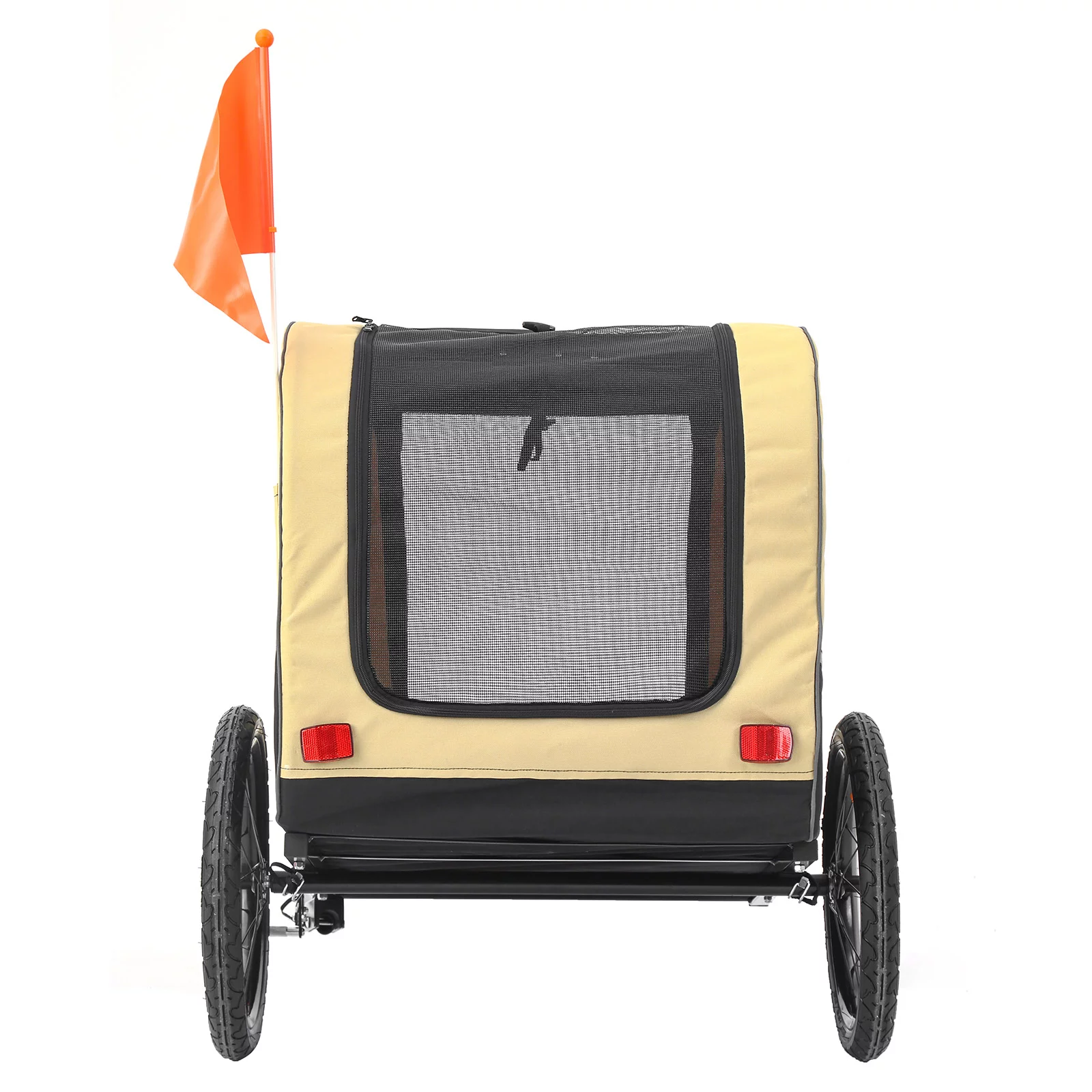 MOJAY Foldable Dog Bike Trailer with Rear Entrance for Small and Medium Pets Under 88 lbs, Outdoor Bike Trailer, Green - Womvr