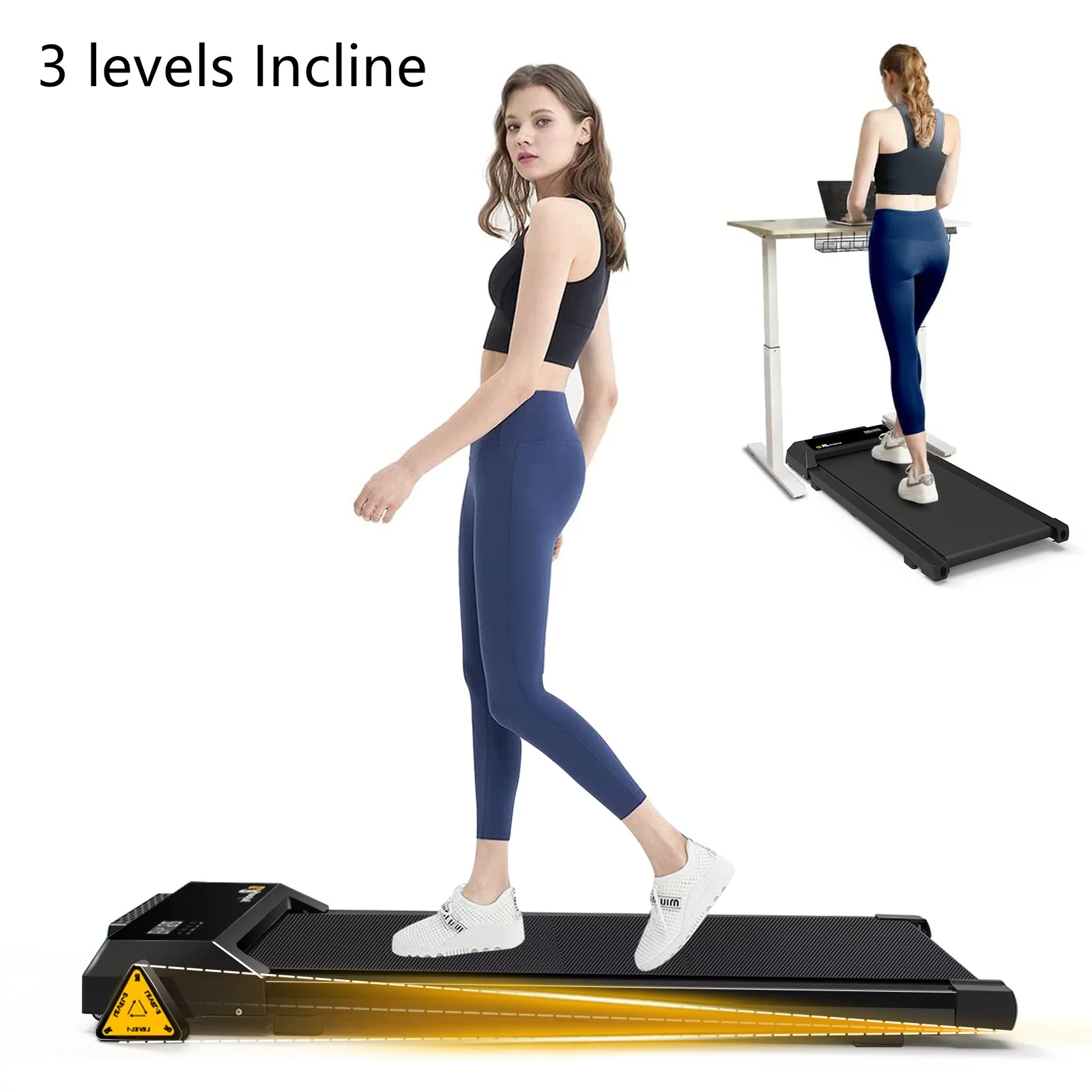 Aukfa Under Desk Treadmill, Slim Walking Pad for Home Office Workout, 245 lb Capacity, 4 mph Speed - Womvr